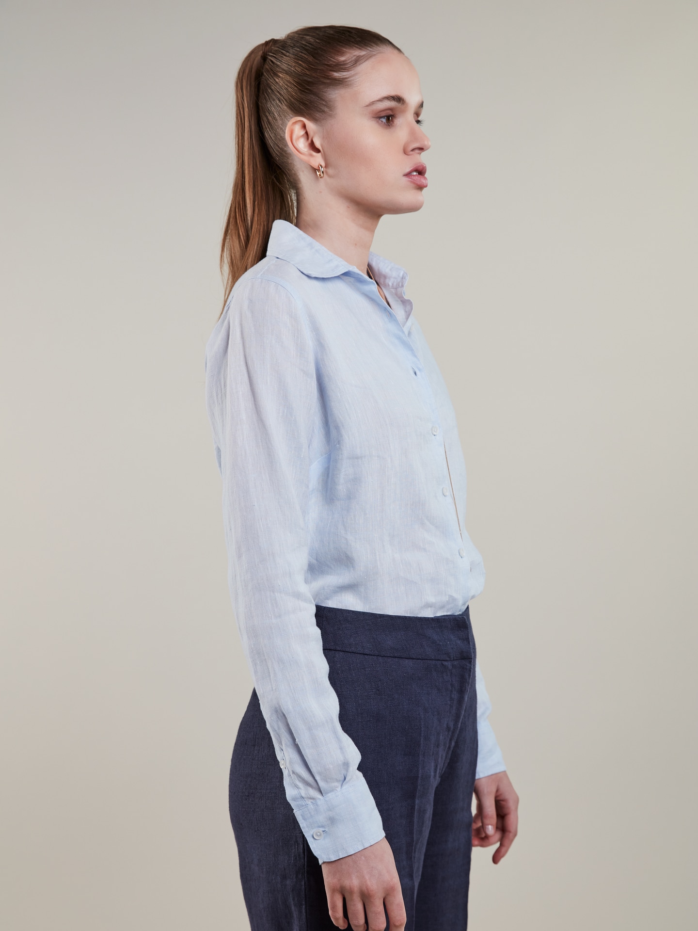 Leinenhemdbluse Hellblau Sofie 