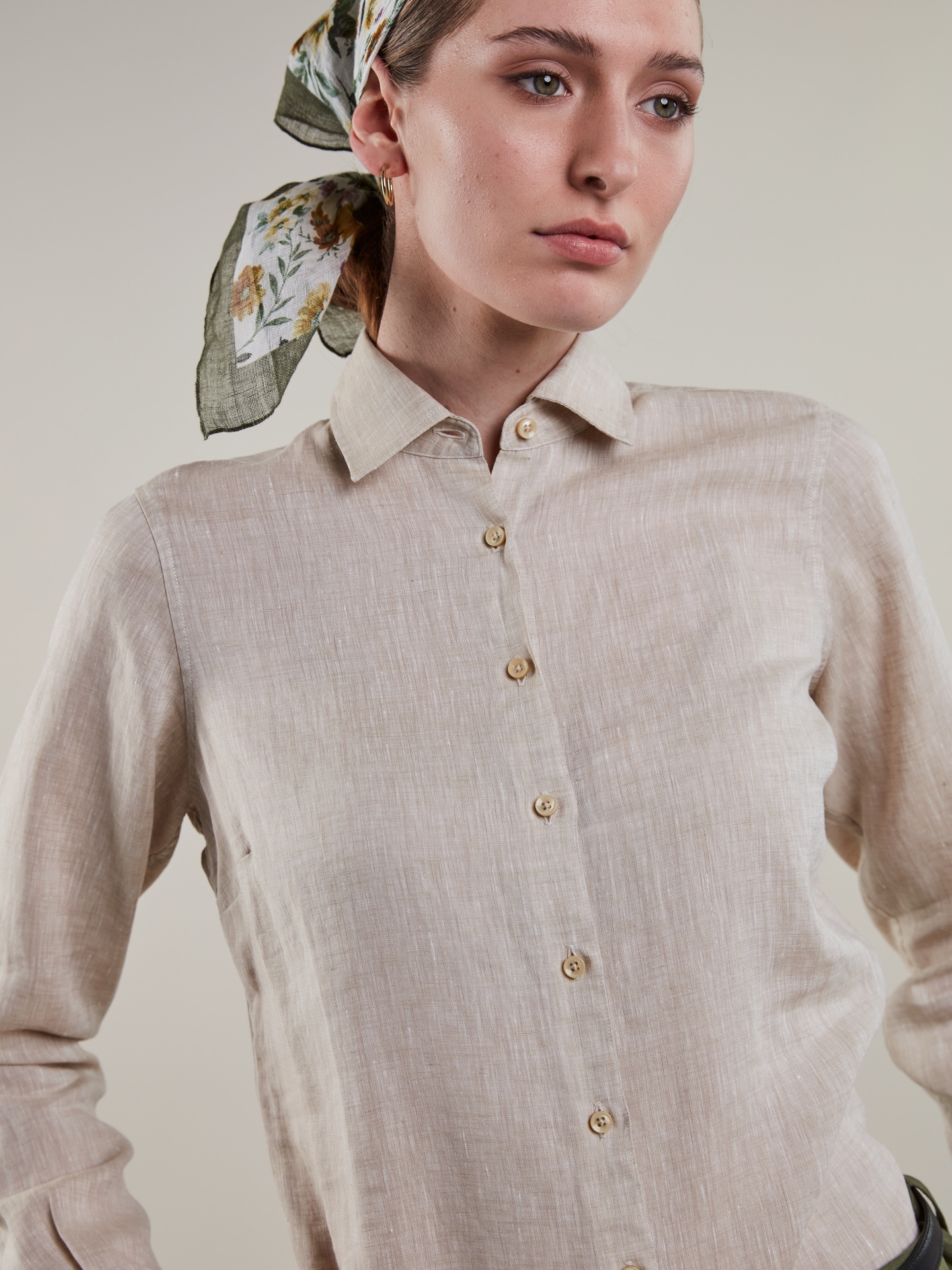 Sofie Beige Linen Shirt 