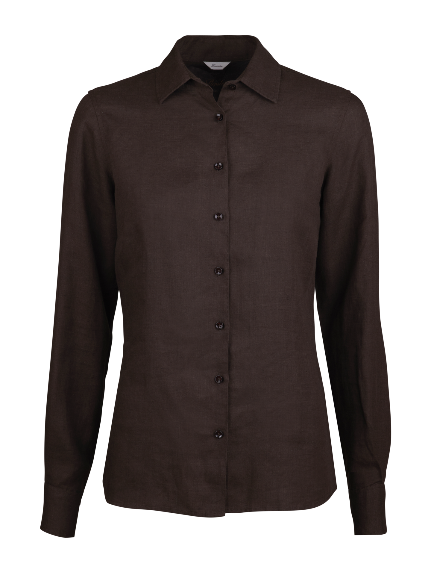Stenströms Sofie Dark brown Linen Shirt | Women | Women's shirts & blouses | Feminine | Size: 36 | Dark brown | Solid | Long Sleeves