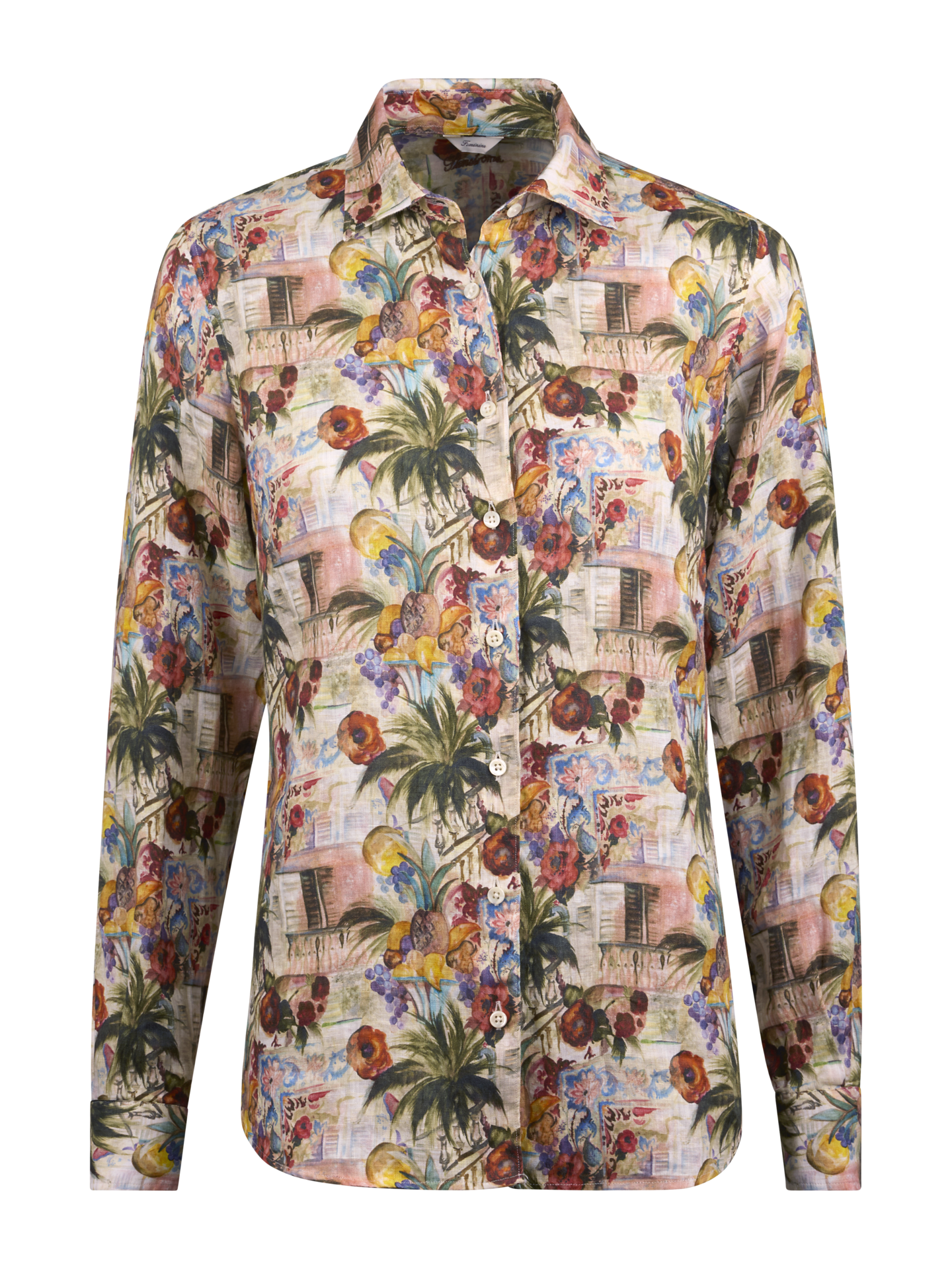 Stenströms Sofie Leinenbluse mit Muster, Rosa | Damen | Hemden & Blusen für Damen | Feminine | Größe: 38 | Rosa | Print & Patterned | Lange Ärmel