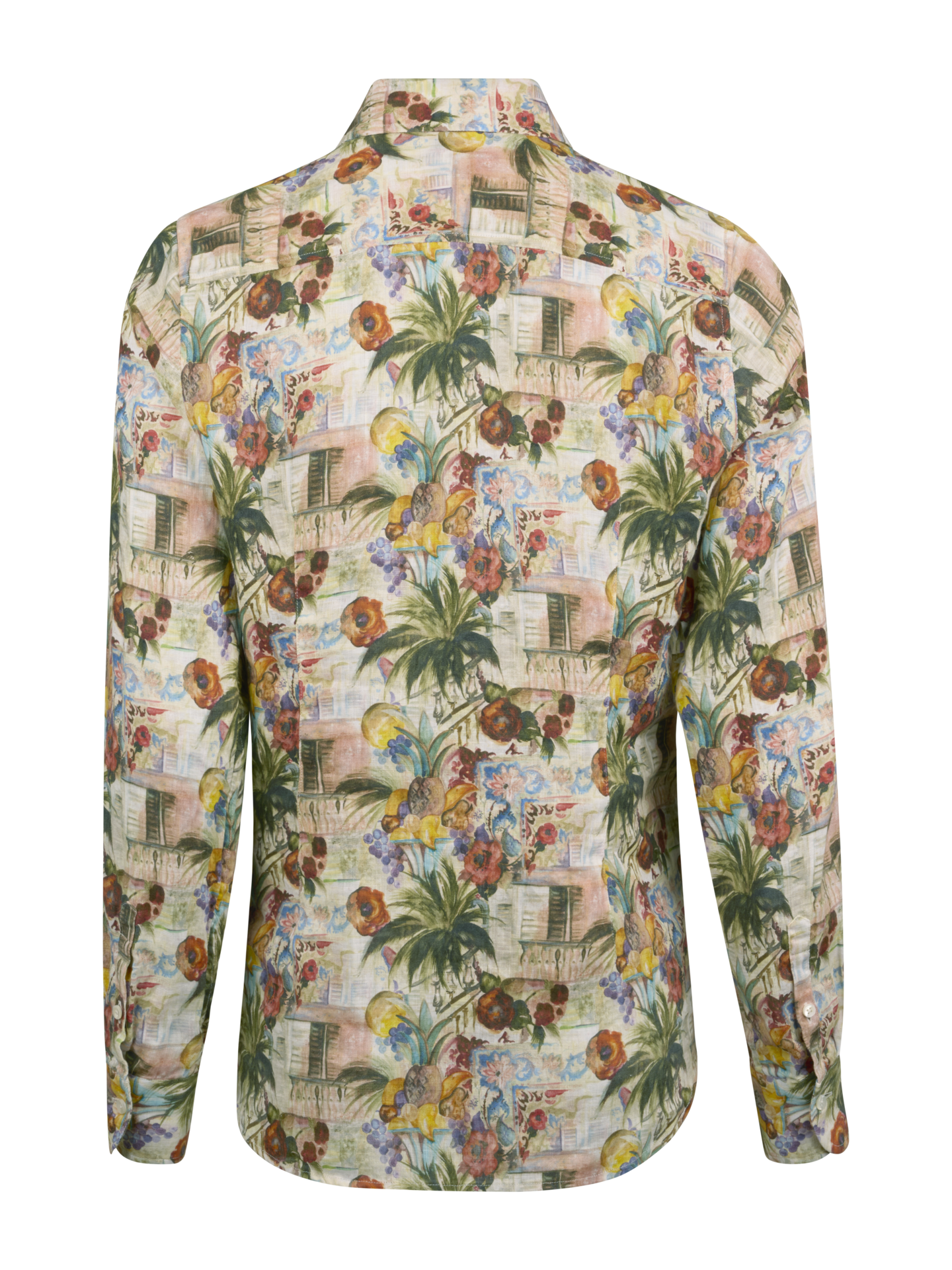 Sofie Leinenbluse mit Muster, Rosa 