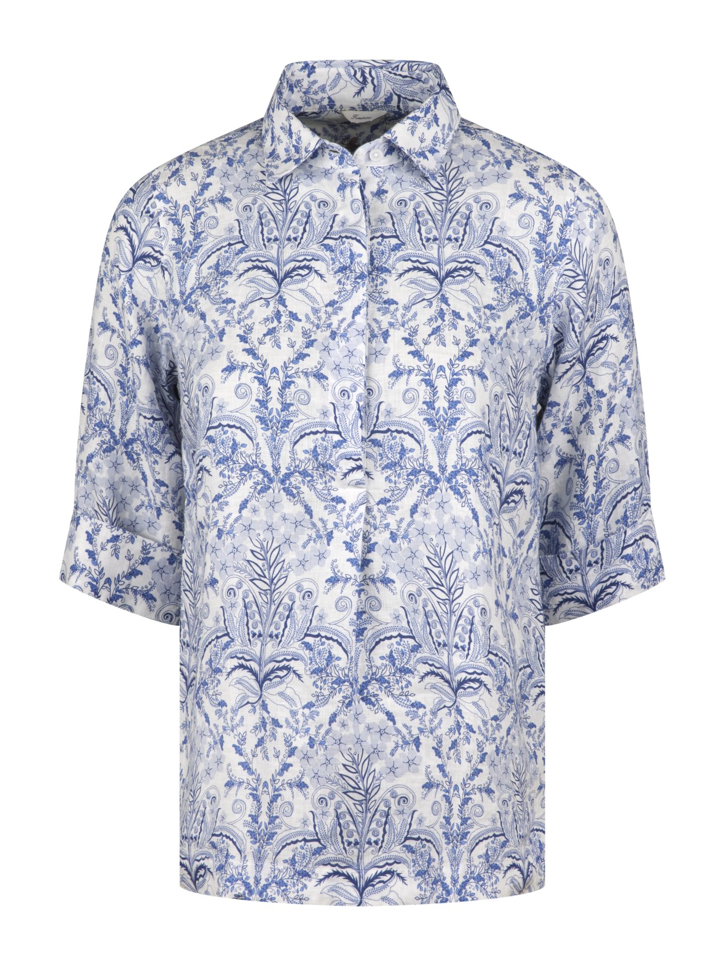 Stenströms Stella Light blue Patterned Popover Shirt | Women | Women's shirts & blouses | Feminine | Size: 46 | Light blue | Print / Patterned