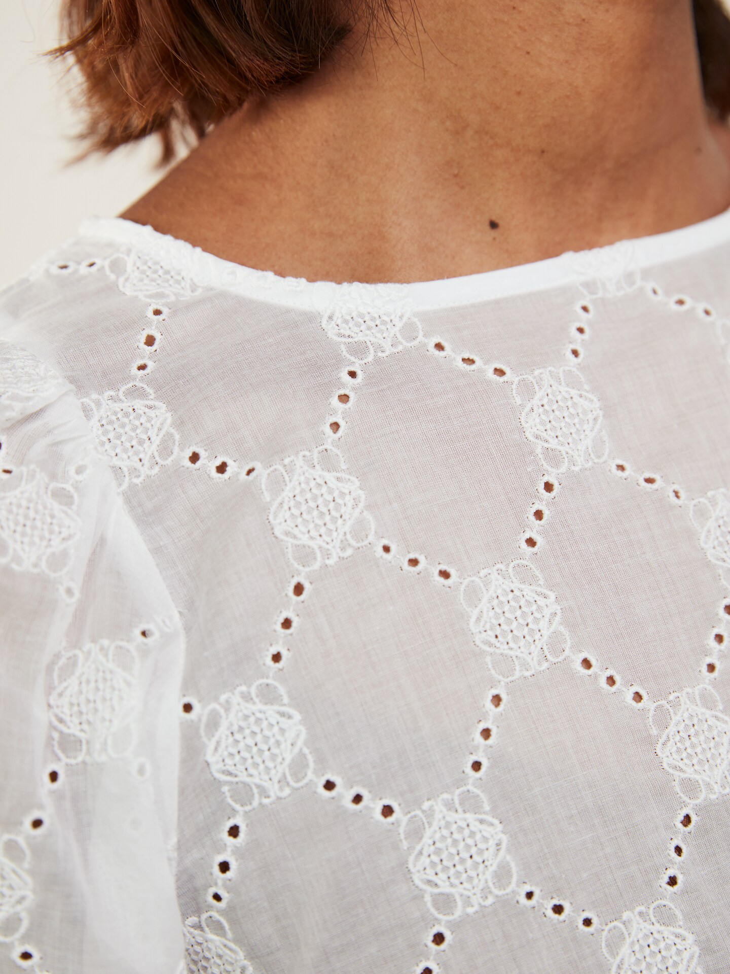 Carmen White Patterned Blouse