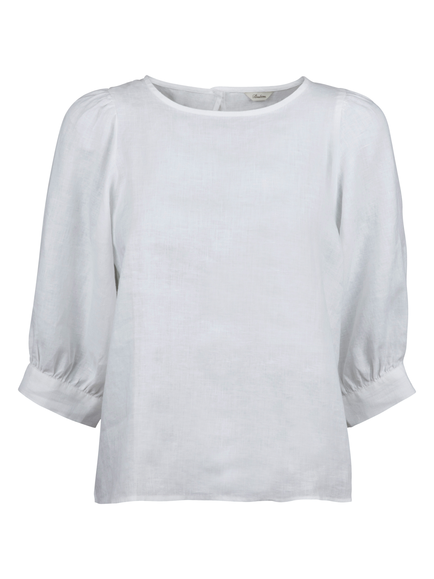 Stenströms Carmen Vit Linneblus | Dam | Damskjortor & Blusar | Feminine | Storlek: 44 | Vit | Enfärgad | 3/4 Ärm