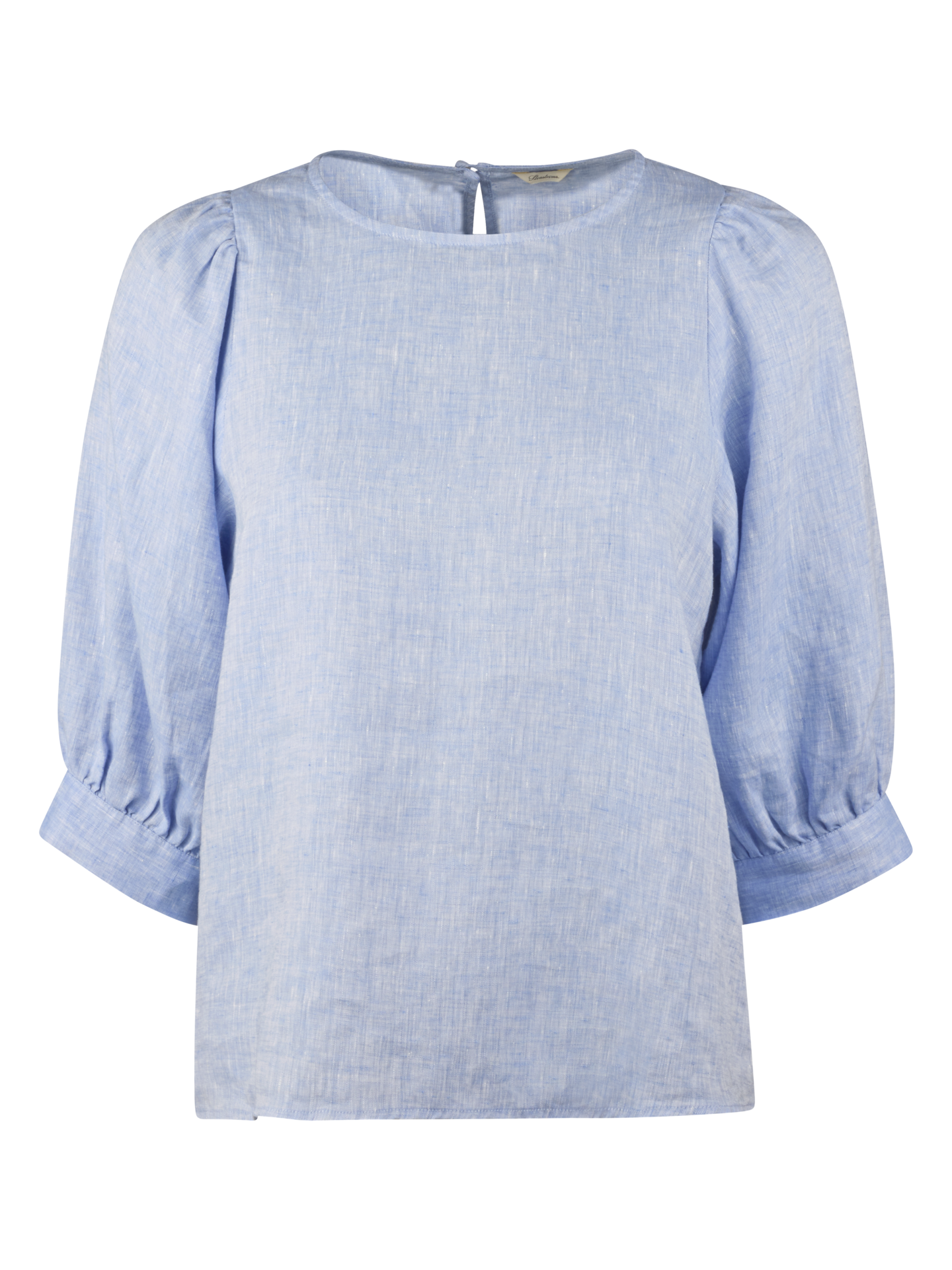 Stenströms Carmen Blue Linen Blouse | Women | Women's shirts & blouses | Feminine | Size: 44 | Blue | Solid | 3/4 Sleeves