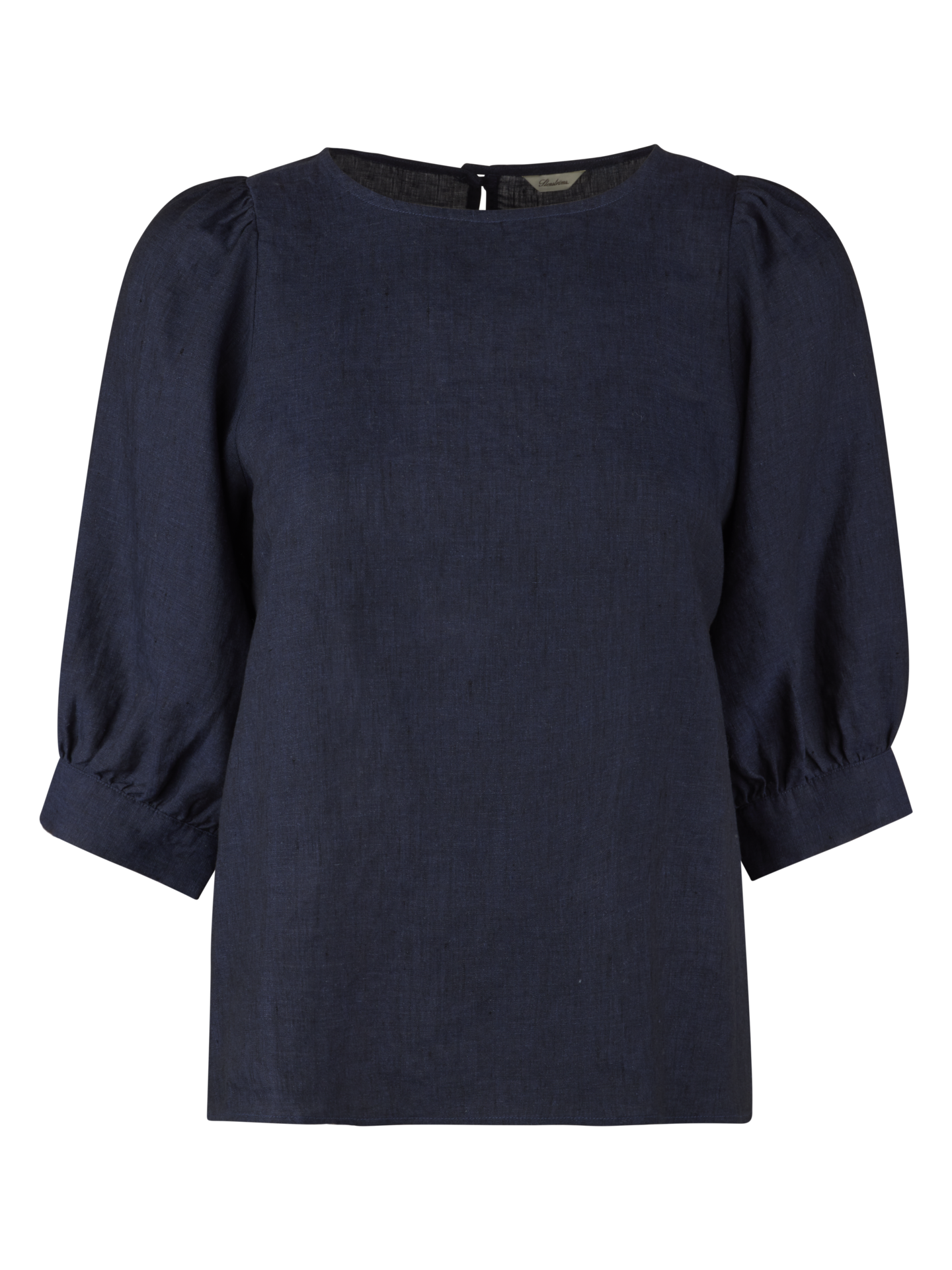 Stenströms Carmen Leinenbluse, Navy blau | Damen | Hemden & Blusen für Damen | Feminine | Größe: 34 | Navy blau | Solid | 3/4 Ärmel
