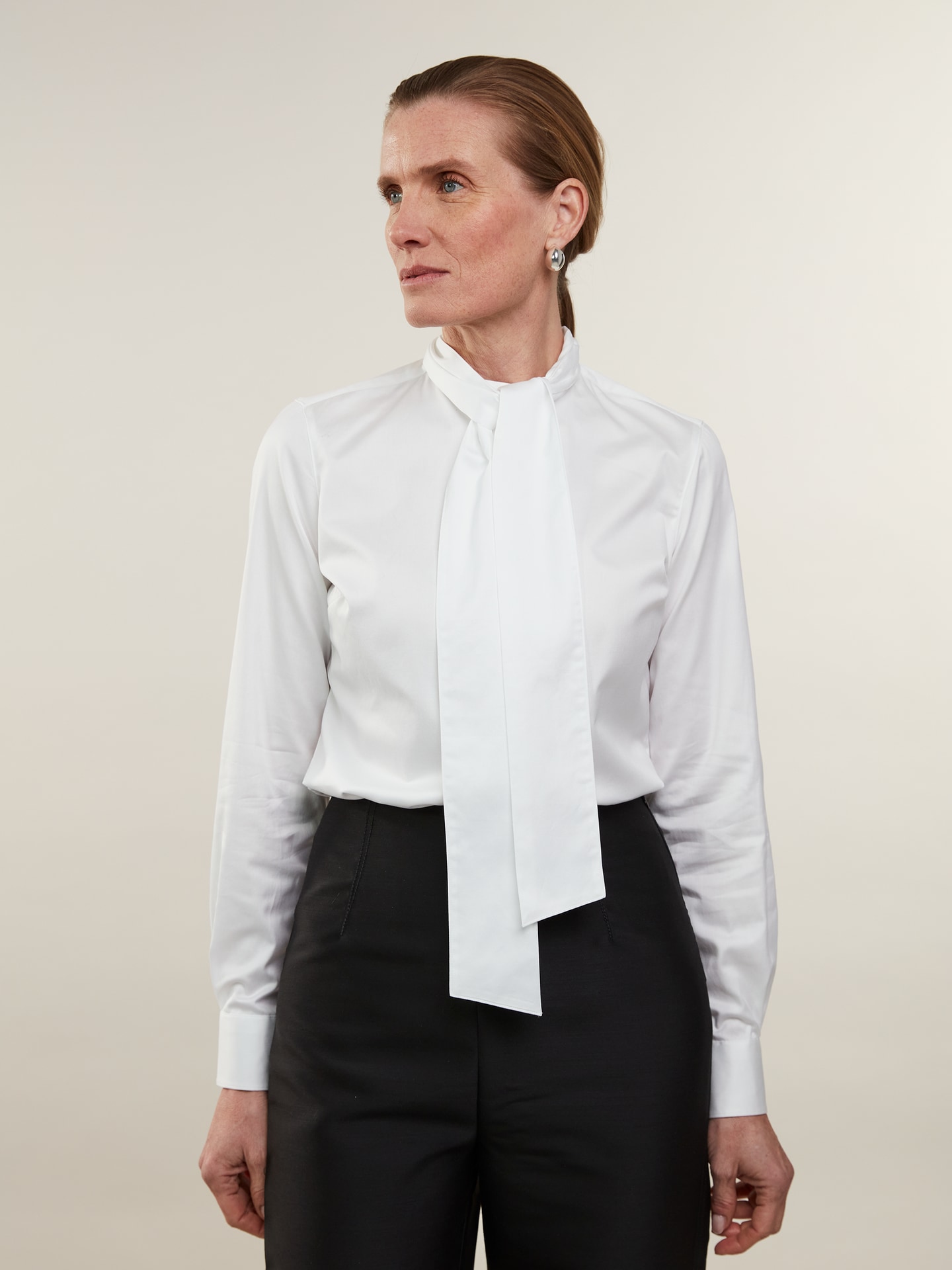 Schleifenbluse Weiß Dilba