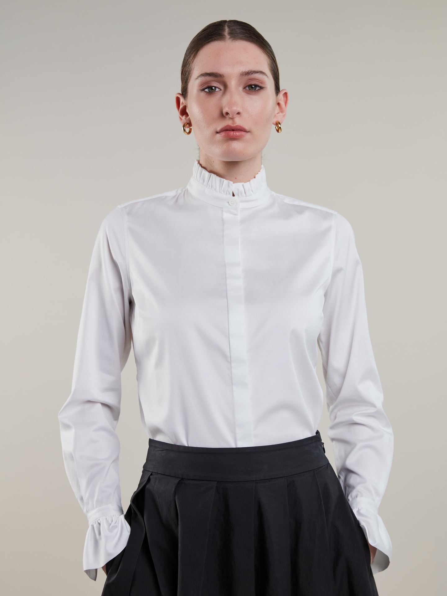 Darya White Frill Blouse