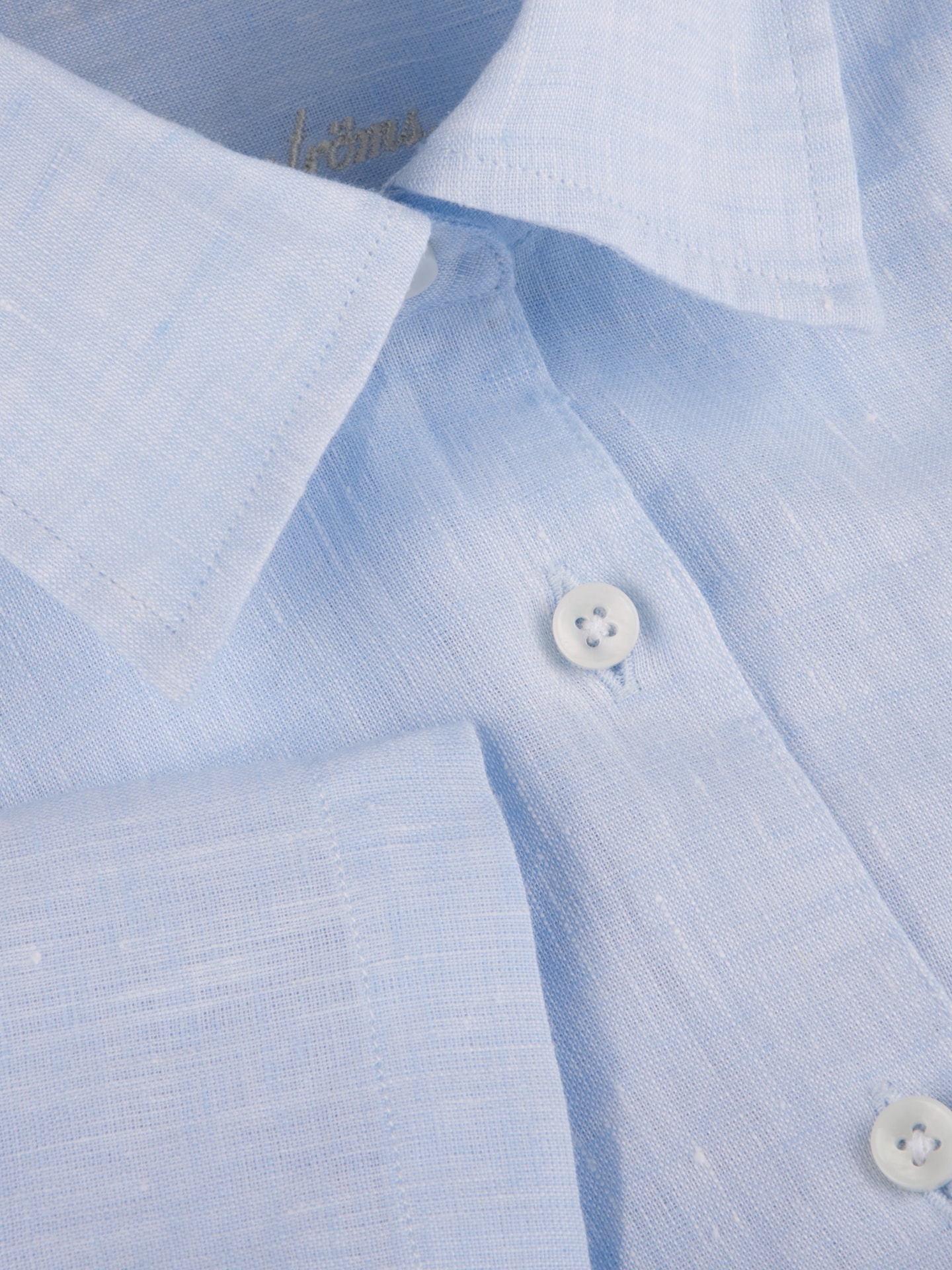 Sofie Light blue Linen Shirt, Short Sleeve