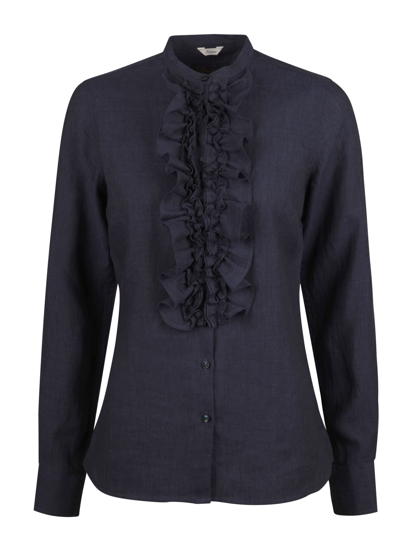 Stenströms Hillary Navy Linen Blouse | Women | Women's shirts & blouses | Feminine | Size: 38 | Navy | Solid | Long Sleeves