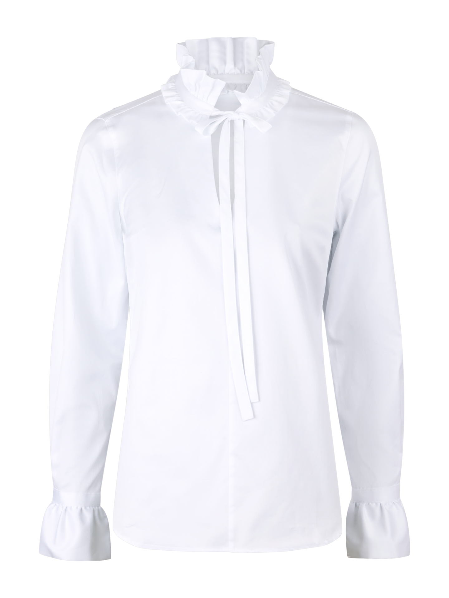 Stenströms Kenji White Frill Blouse | Women | Women's shirts & blouses | Feminine | Size: 34 | White | Solid | Long Sleeves