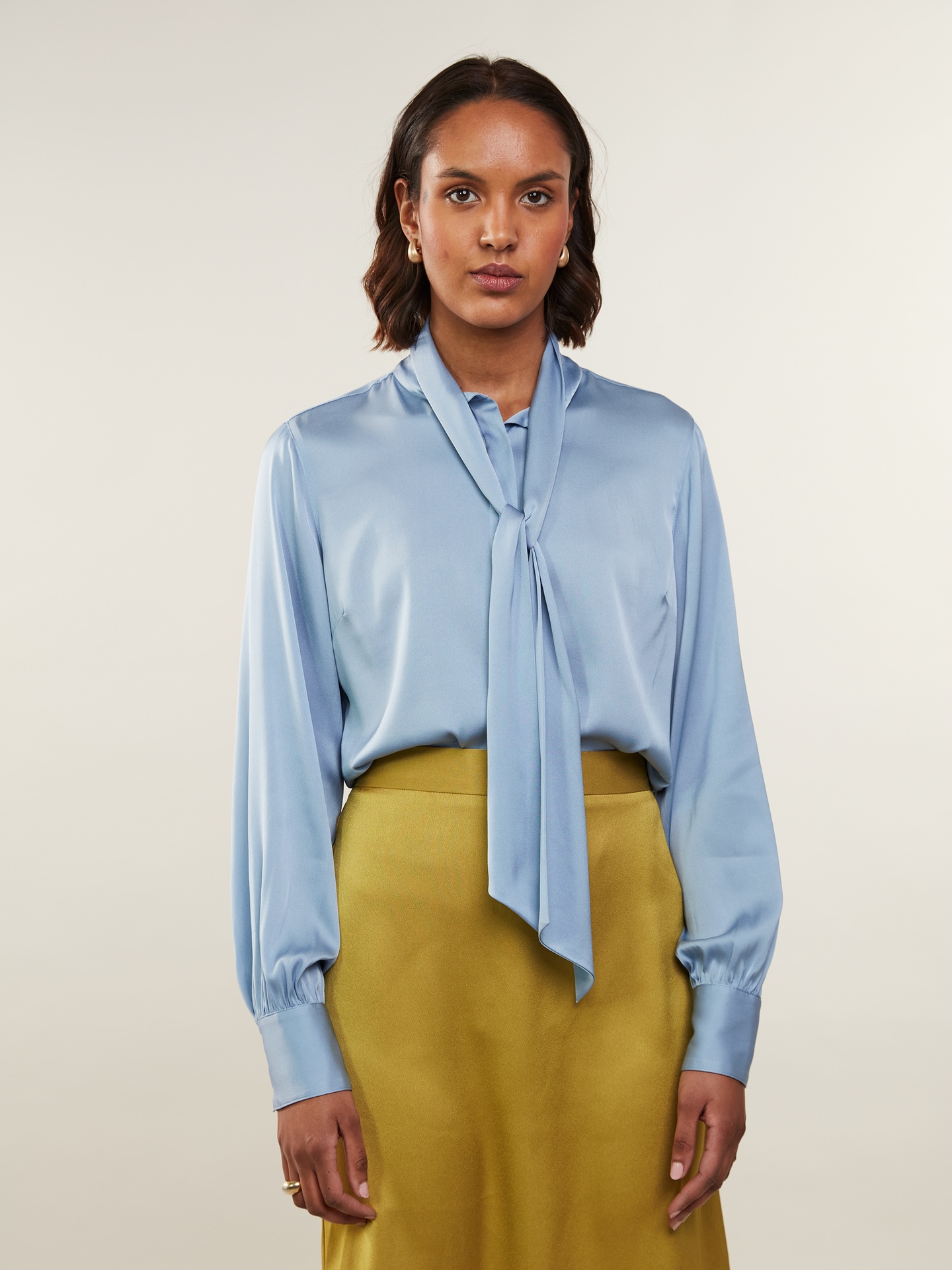 Selma Light blue Bow Blouse 