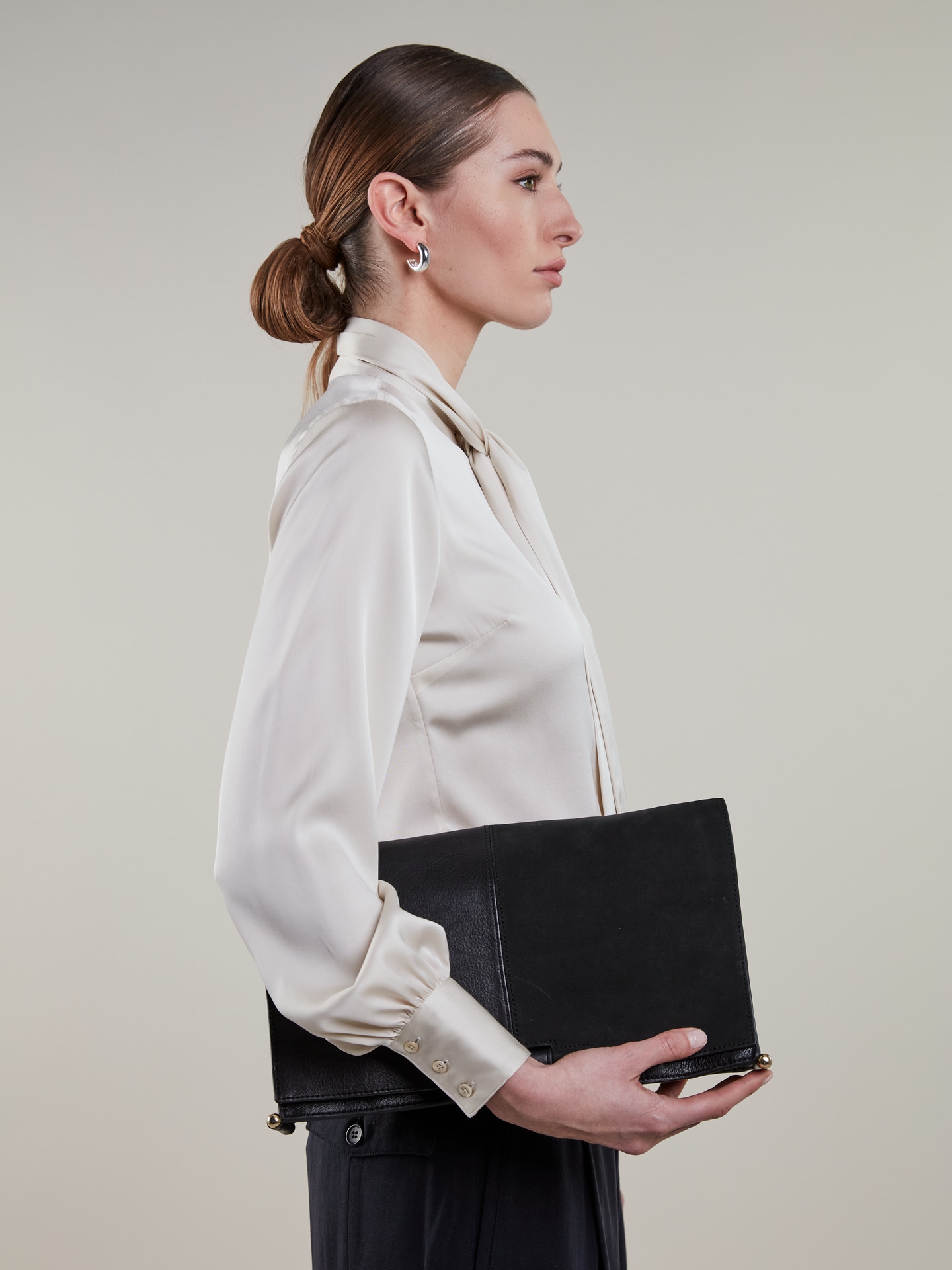 Selma Champange Bow Blouse 