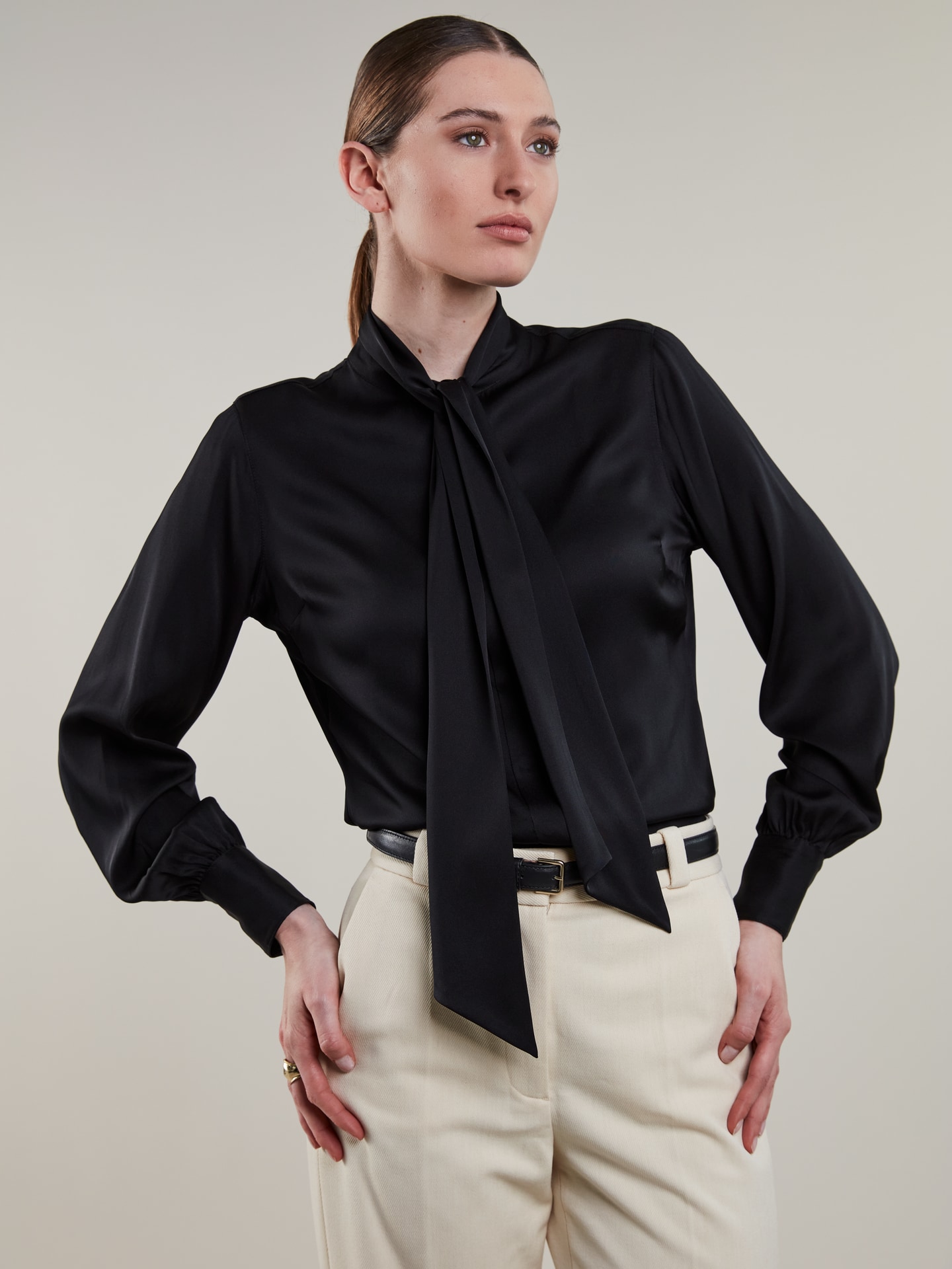 Selma Black Bow Blouse 