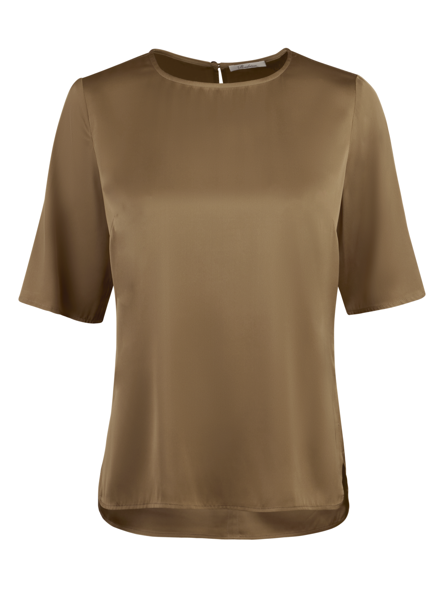 Stenströms Sanne Beige Sidenblus | Dam | Damskjortor & Blusar | Feminine | Storlek: 36 | Beige | Enfärgad | Kort Ärm