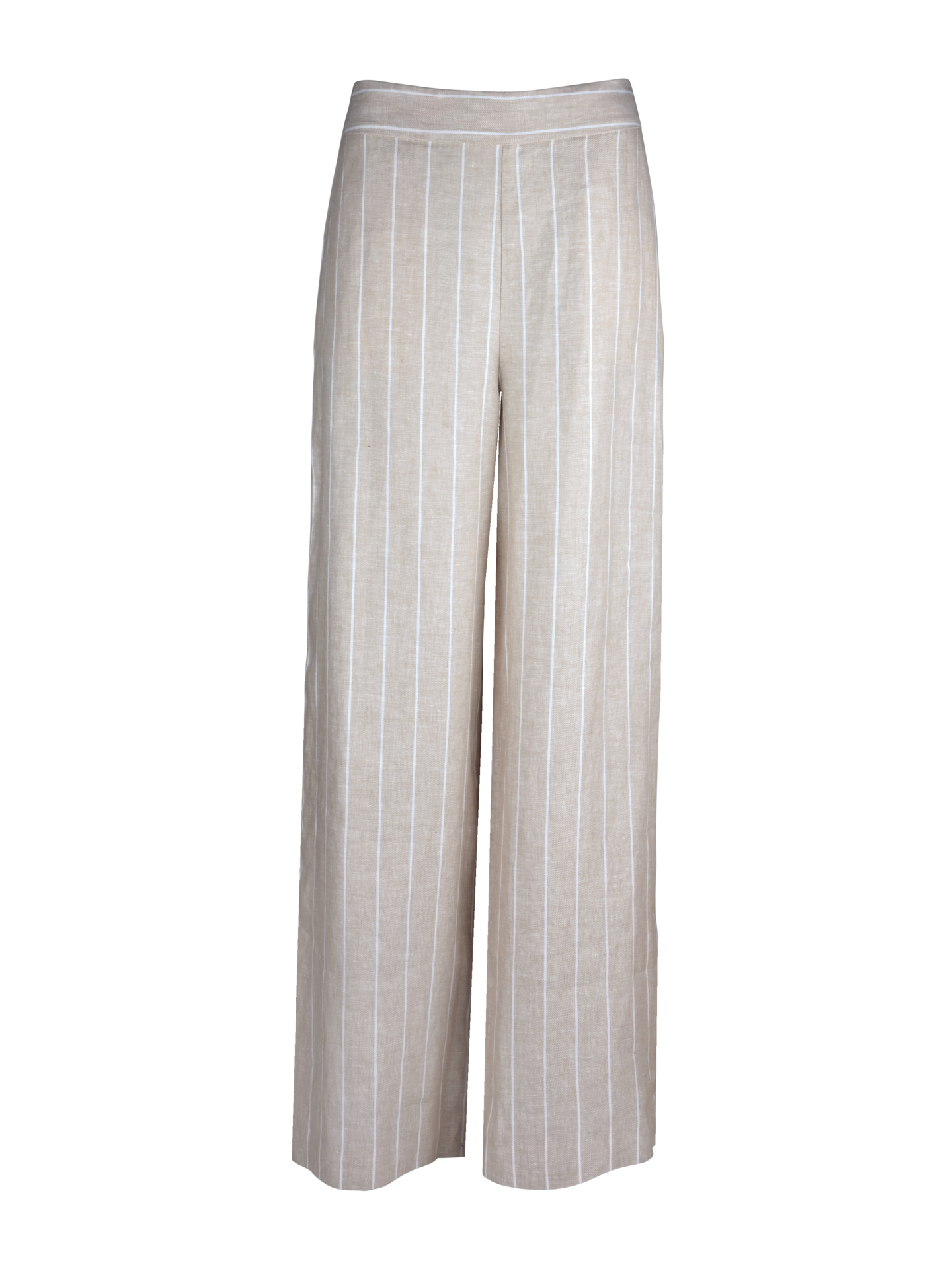 Eve Beige Striped Linen Pants 