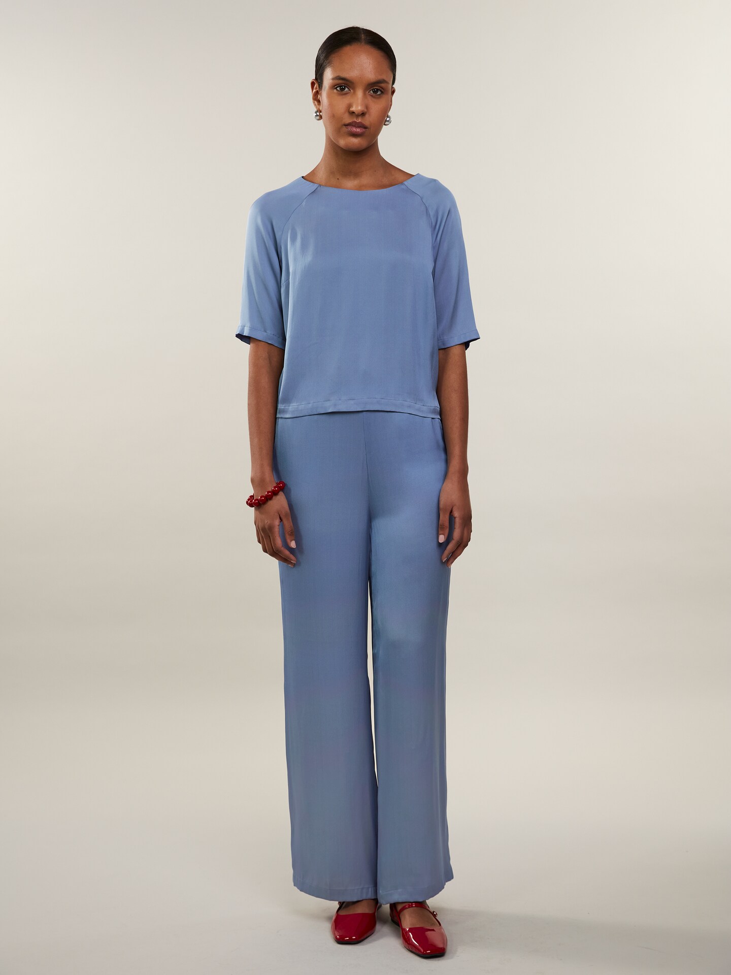 Eve Blue Silk Pants