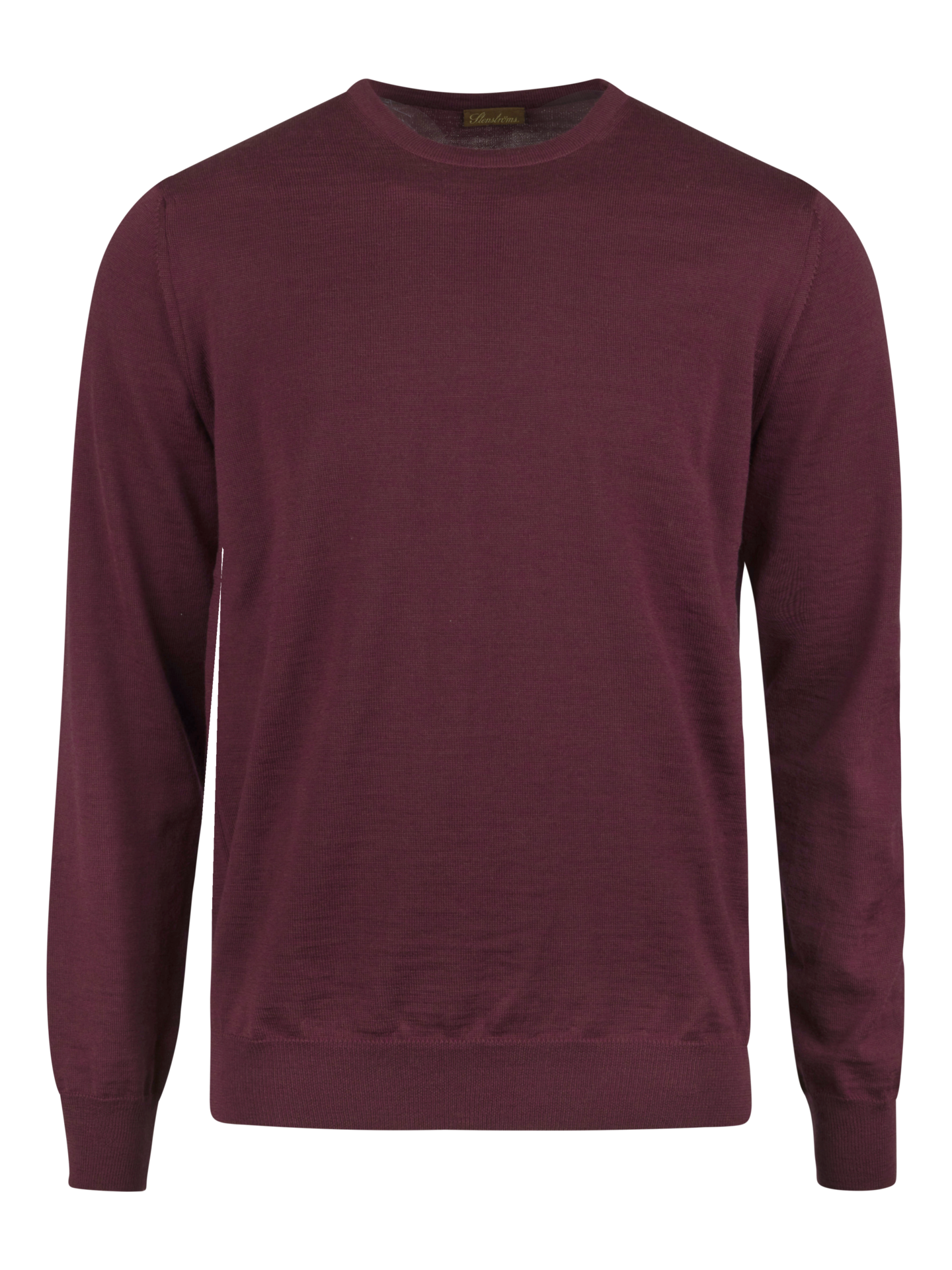 Stenströms Dark red Merino Wool Crew Neck | Men | Men's knitwear & sweatshirts | Size: M | Dark red | Solid | Long Sleeves