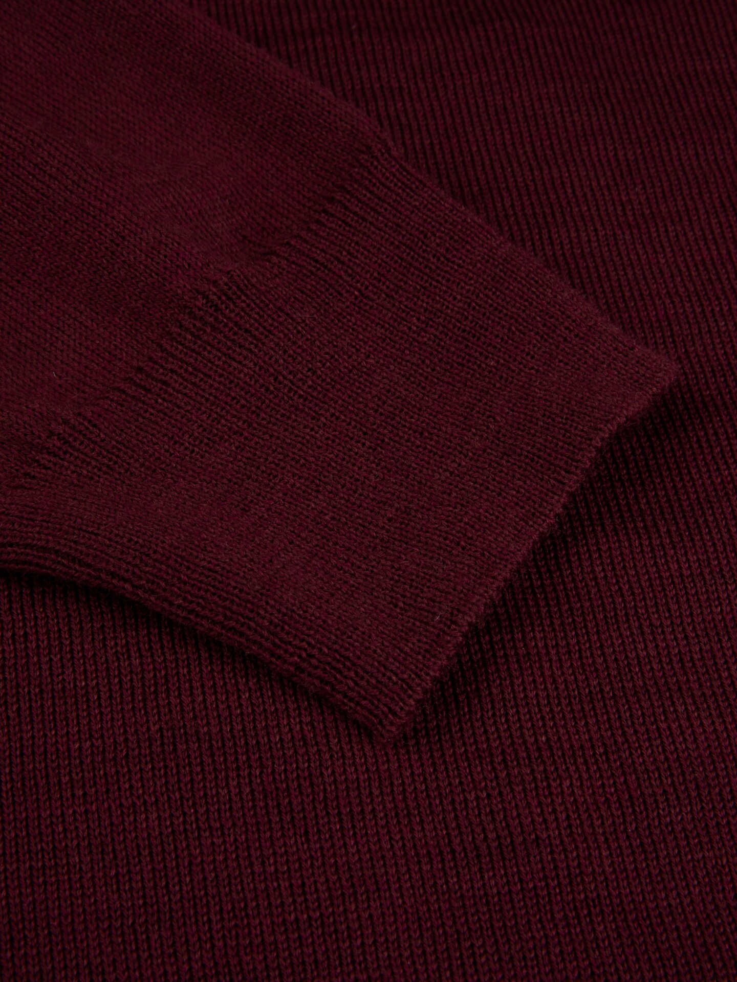 Dark red Merino Wool Crew Neck 