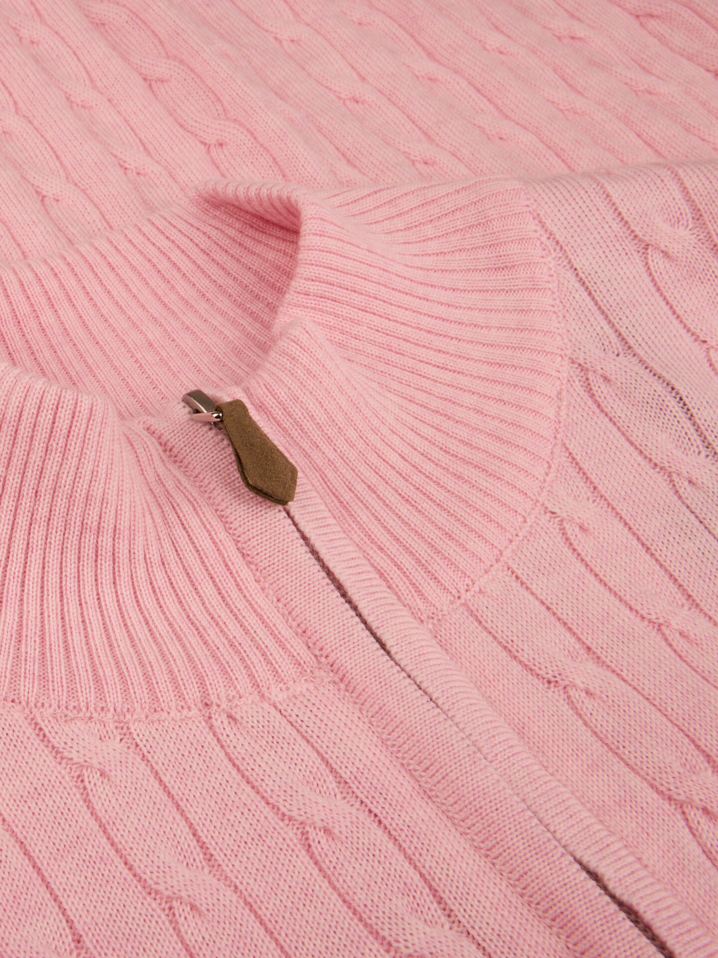 Light pink Cable Knit Merino Wool Half Zip | Stenstroms.com Light pink Cable Knit Merino Wool Half Zip | Stenstroms.com