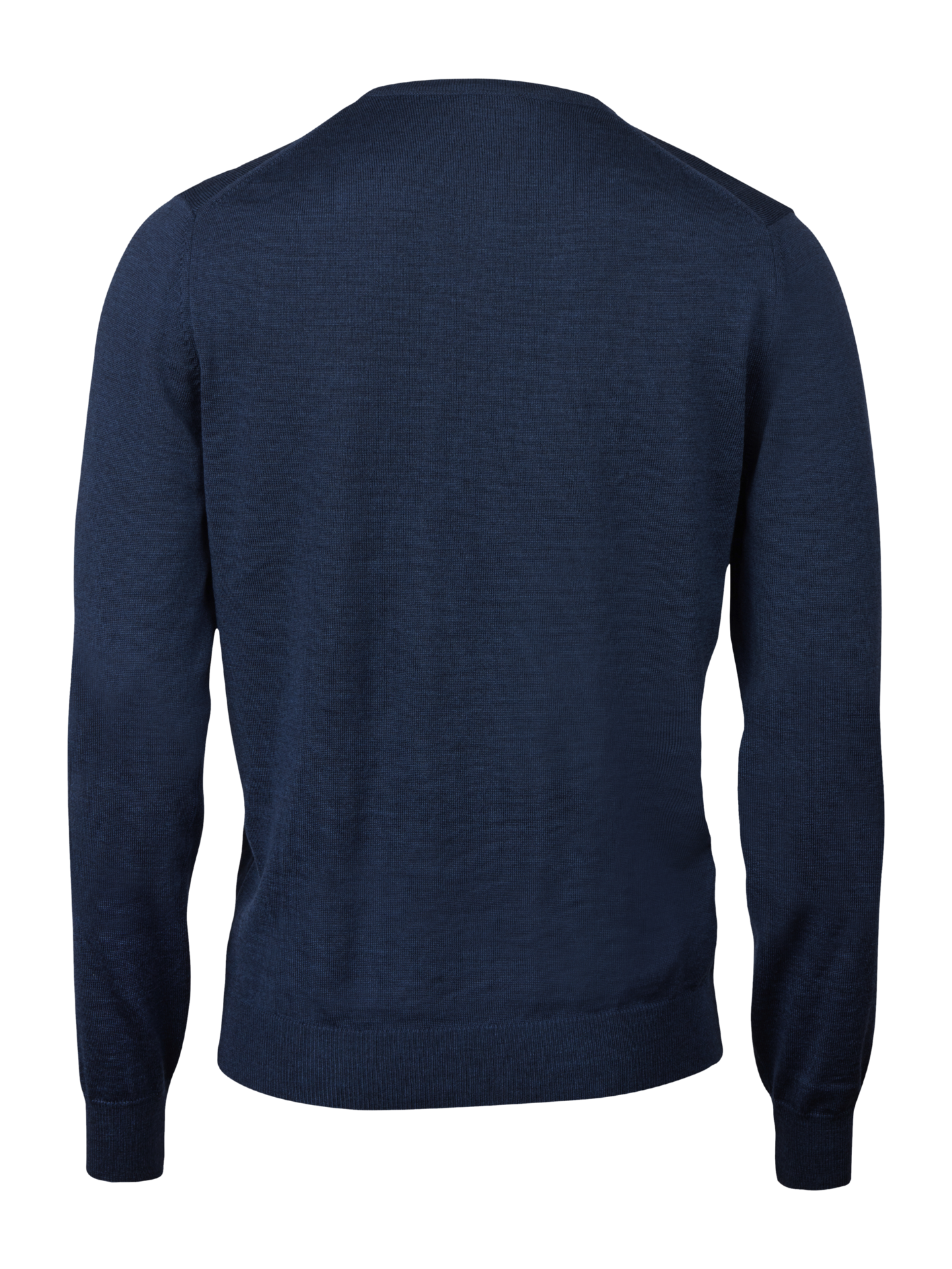 Blau Pullover aus Merinowolle mit Rundhalskragen