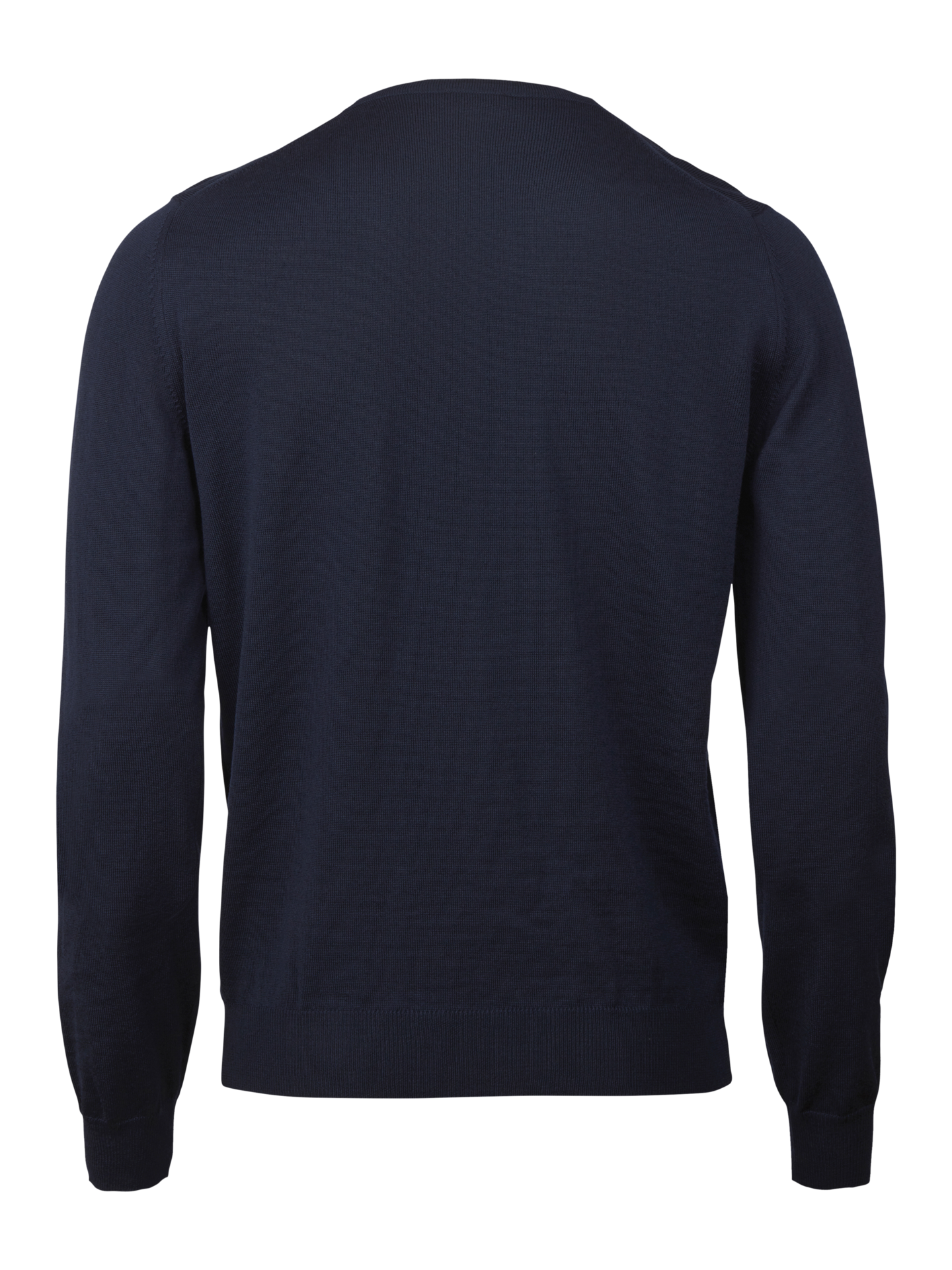 Navy Mélange Merino Wool V-Neck