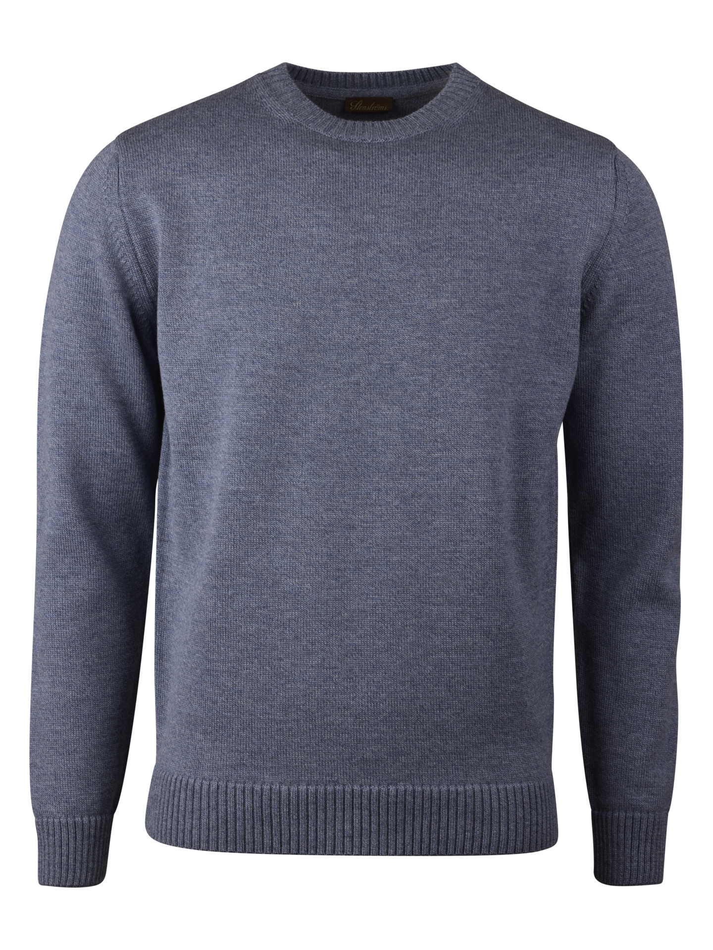 Stenströms Blue Chunky Merino Wool Crew Neck | Men | Men's knitwear & sweatshirts | Size: M | Blue | Solid | Long Sleeves