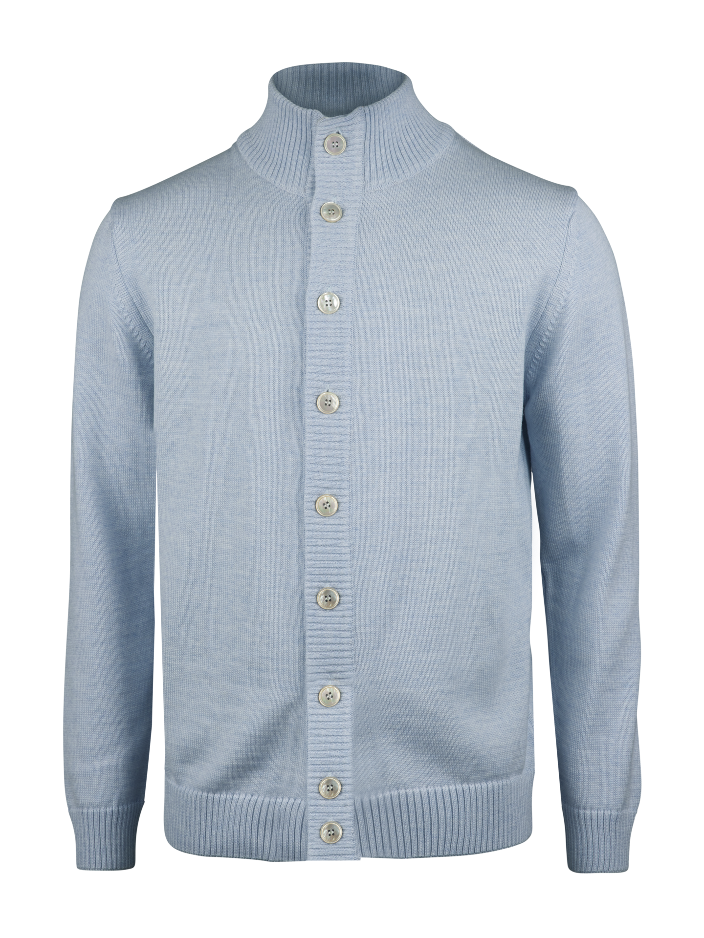 Stenströms Light blue Merino Wool Cardigan | Men | Men's knitwear & sweatshirts | Size: XXL | Light blue | Solid | Long Sleeves
