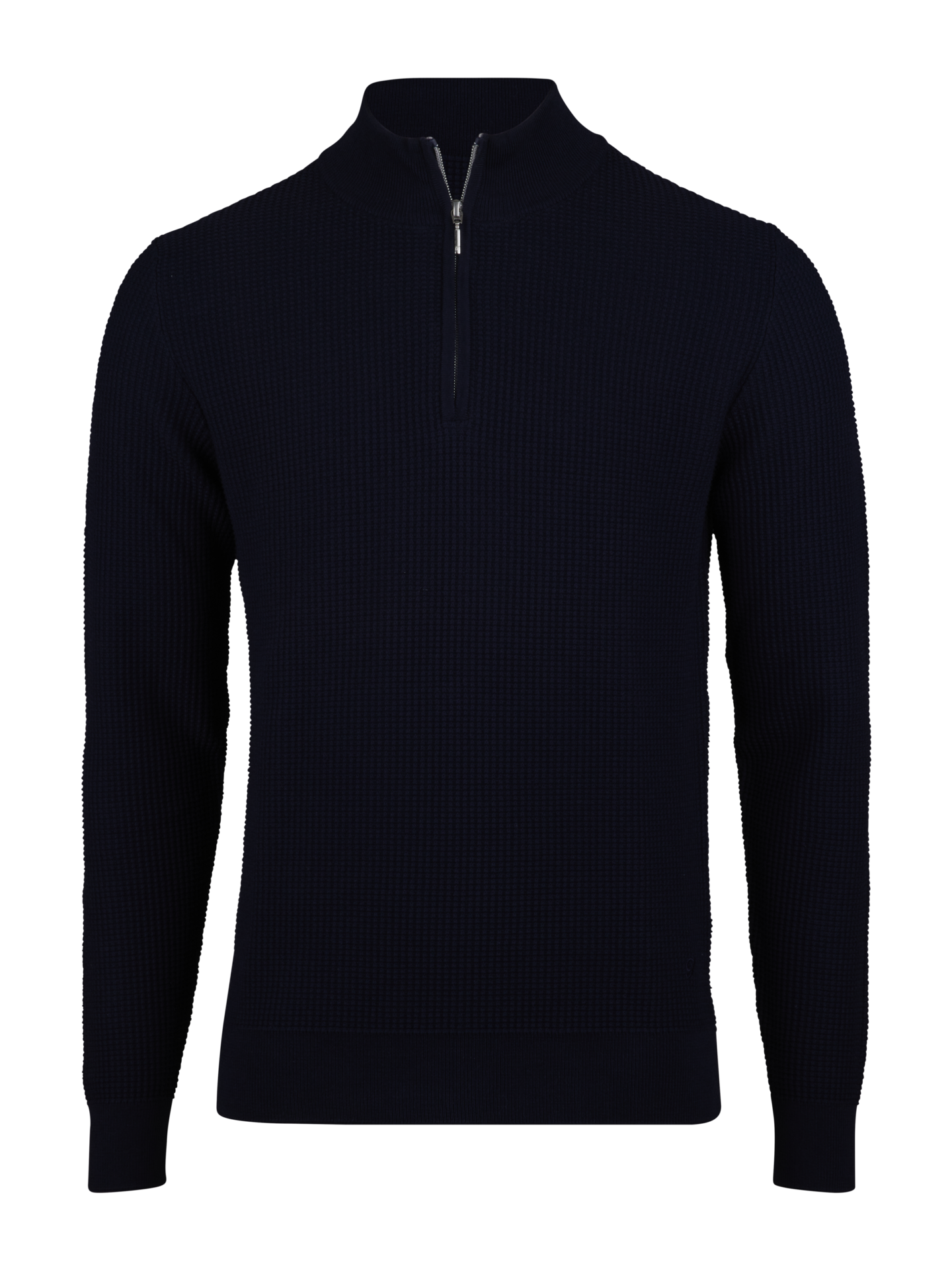 Stenströms Navy Textured Half Zip | Men | Men's knitwear & sweatshirts | Size: XXL | Navy | Solid | Long Sleeves
