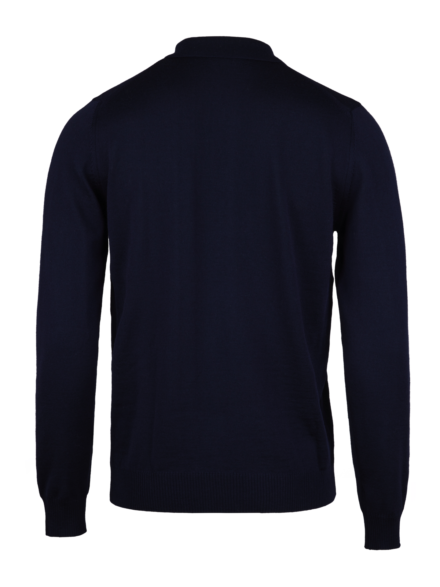 Navy Merino Wool Polo Shirt