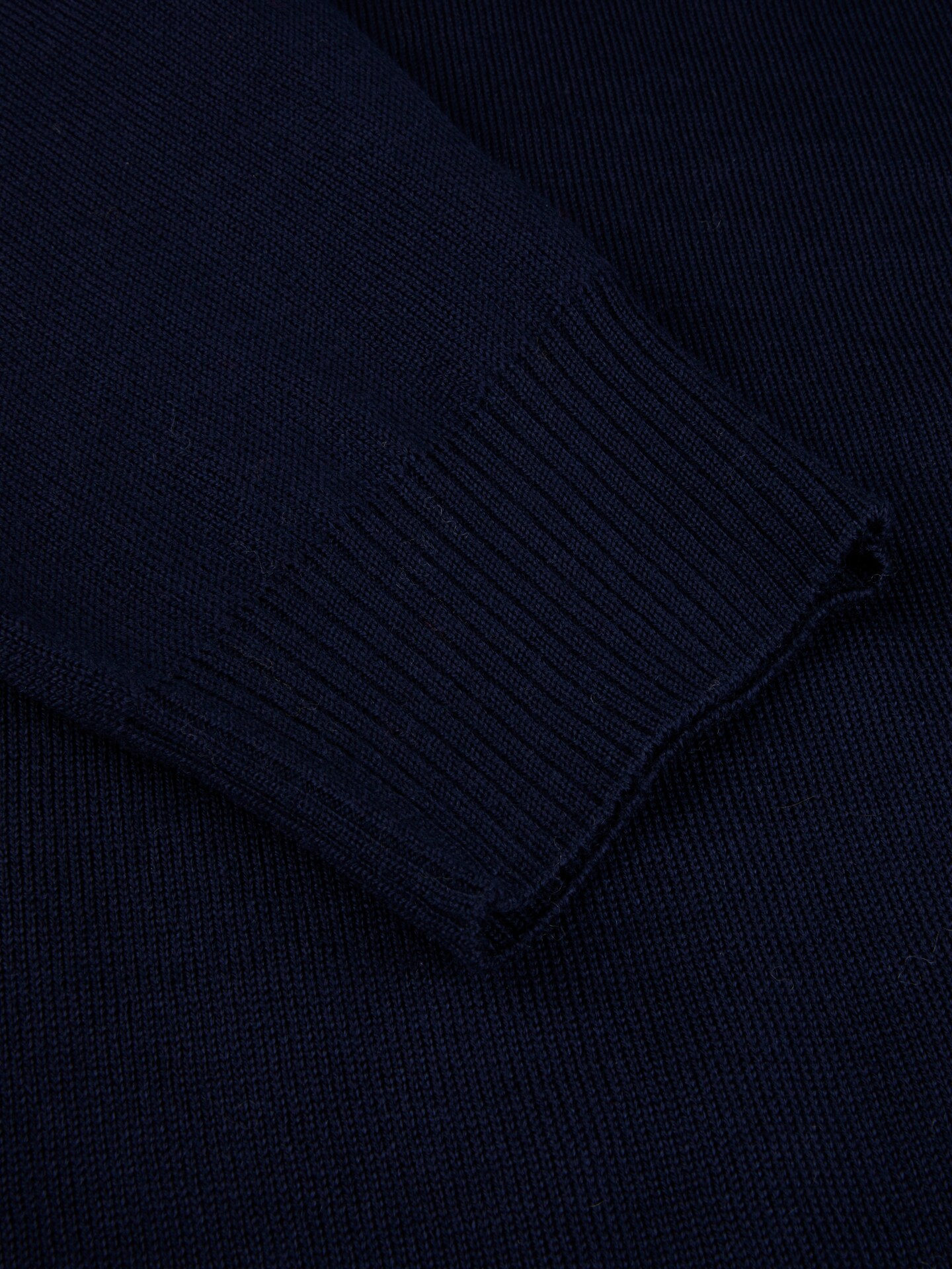 Navy Merino Wool Polo Shirt