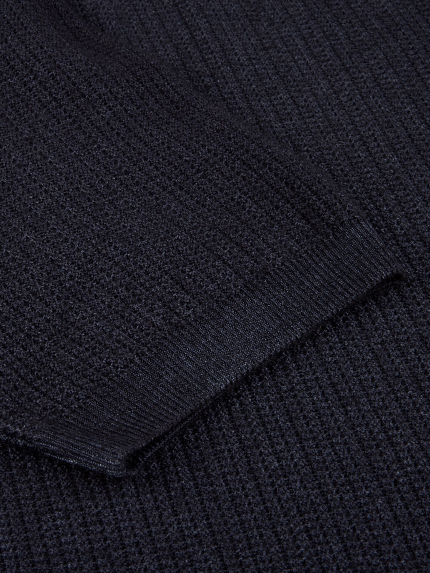 Navy Knitted Polo Shirt