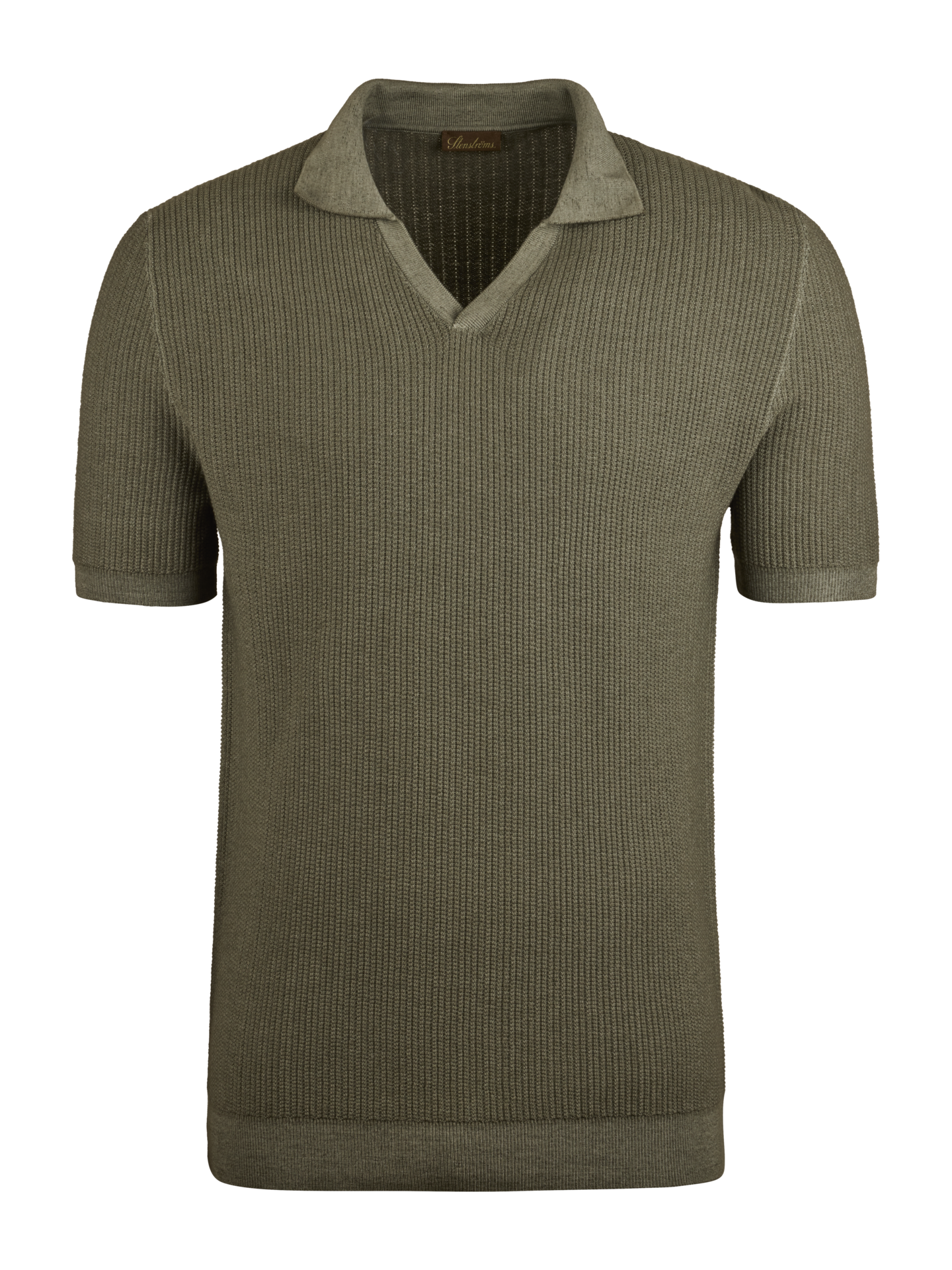 Stenströms Grön Stickad Kragtröja | Herr | Pikéer & T-shirts | Storlek: XXL | Grön | Kort Ärm