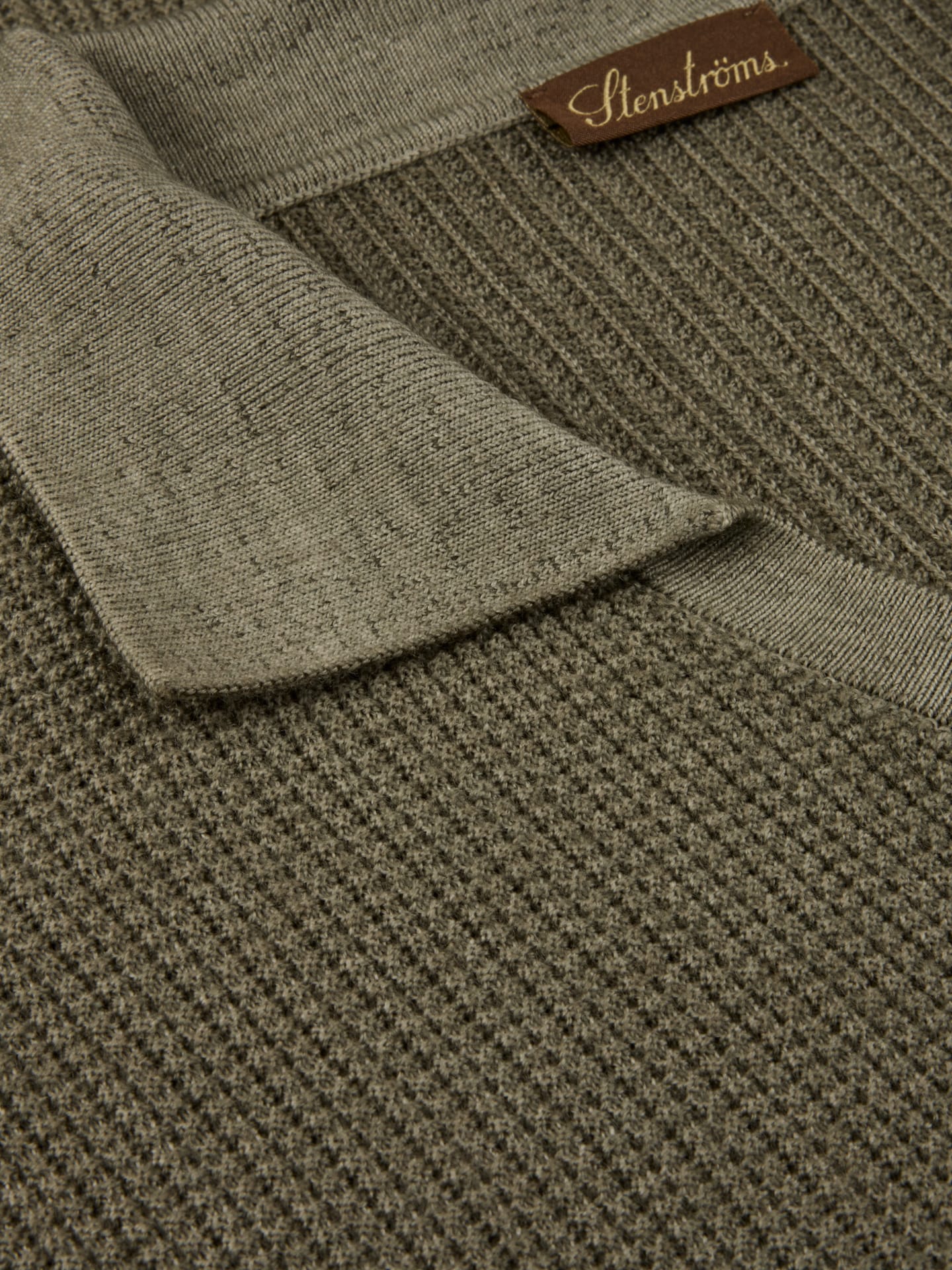 Gestricktes Polohemd, Grün