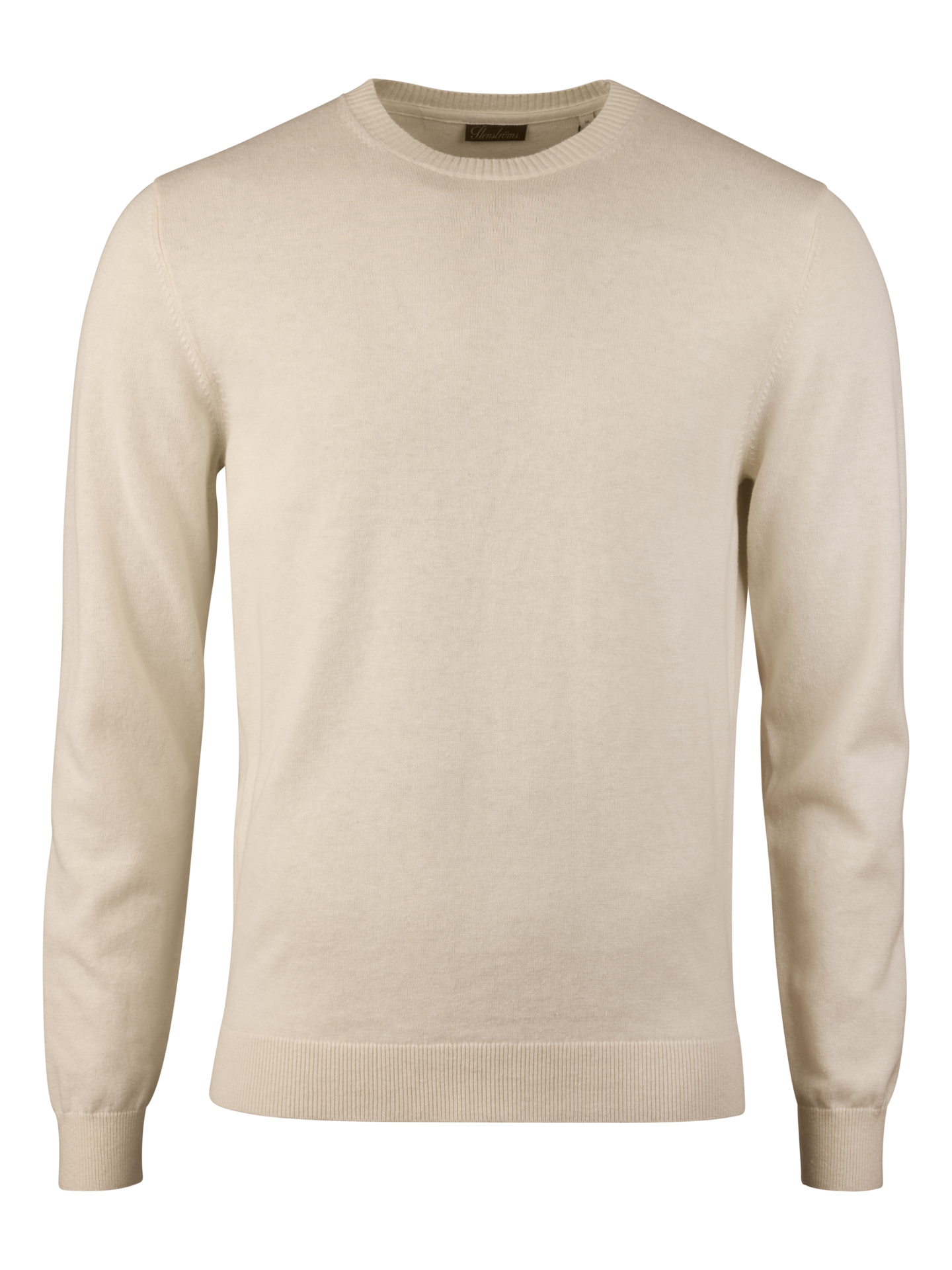Stenströms Offwhite Rundhalsad Tröja | Herr | Herrtröjor & Stickat | Storlek: 3XL | Offwhite | Enfärgad | Lång Ärm