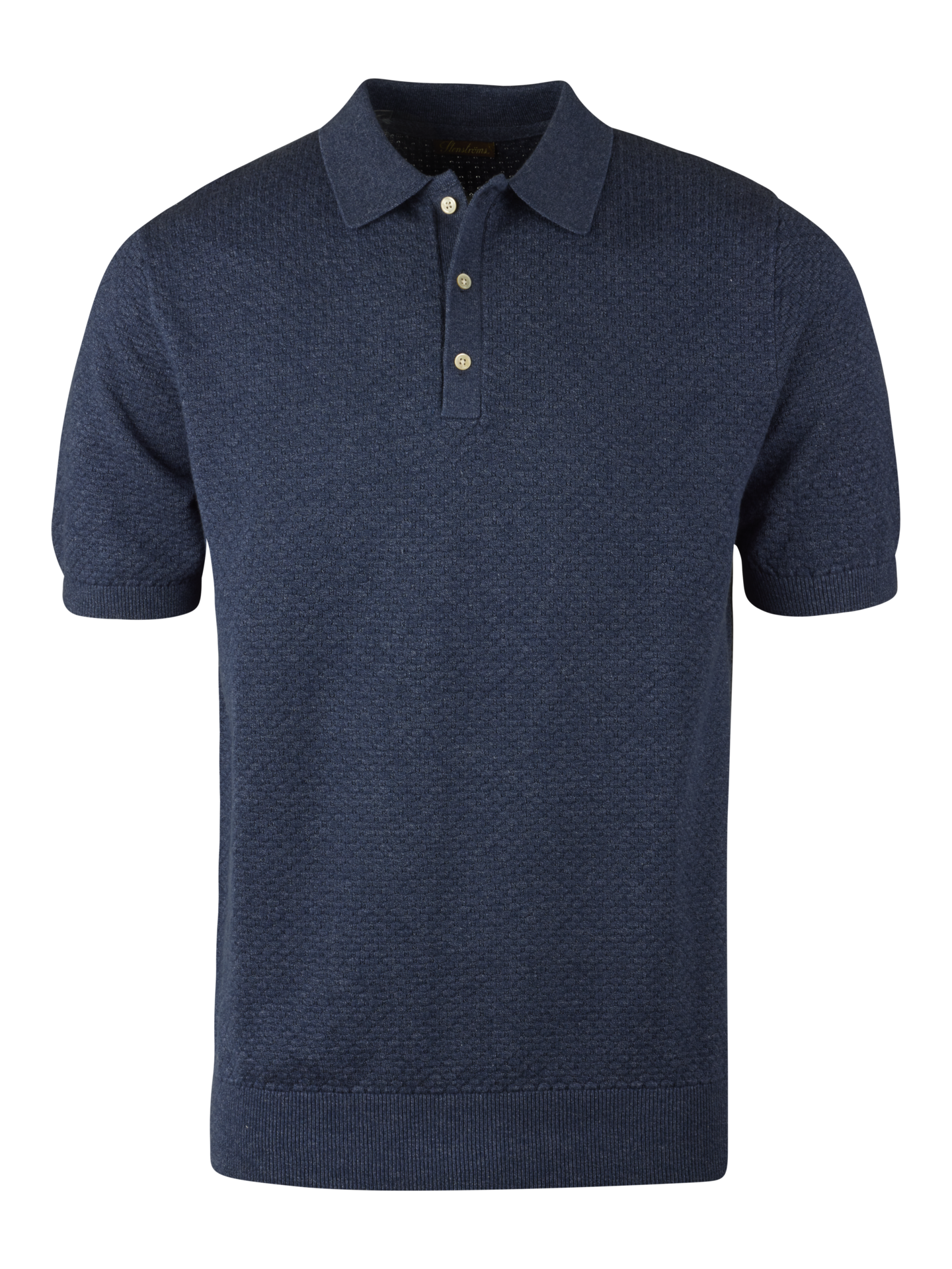 Stenströms Blue Textured Polo Shirt | Men | Polos & T-shirts | Size: M | Blue | Short Sleeves