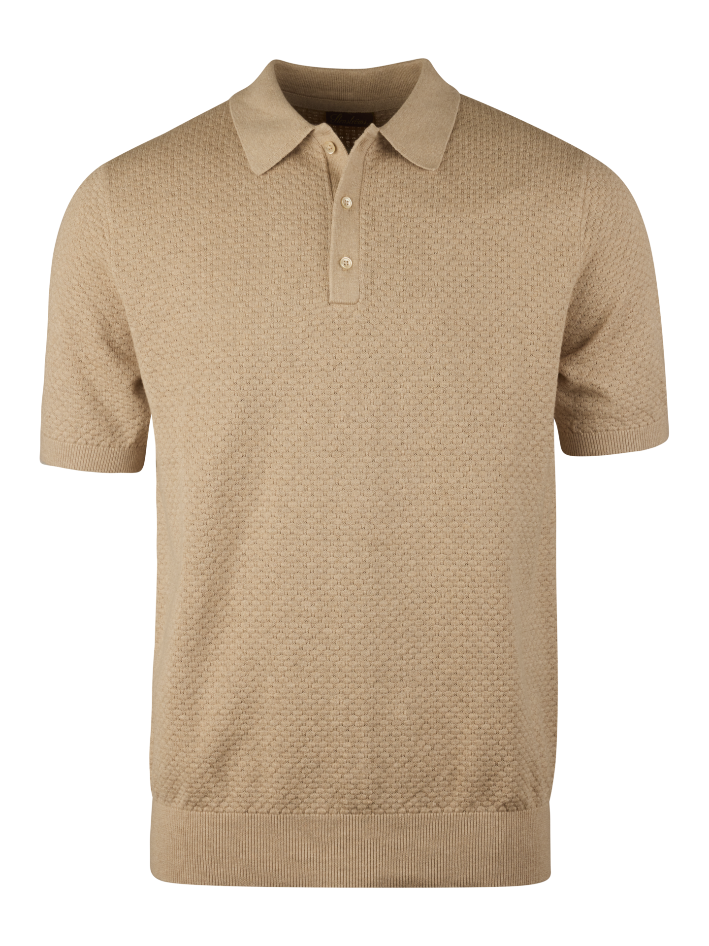 Stenströms Beige Piké med Struktur | Herr | Pikéer & T-shirts | Storlek: S | Beige | Kort Ärm