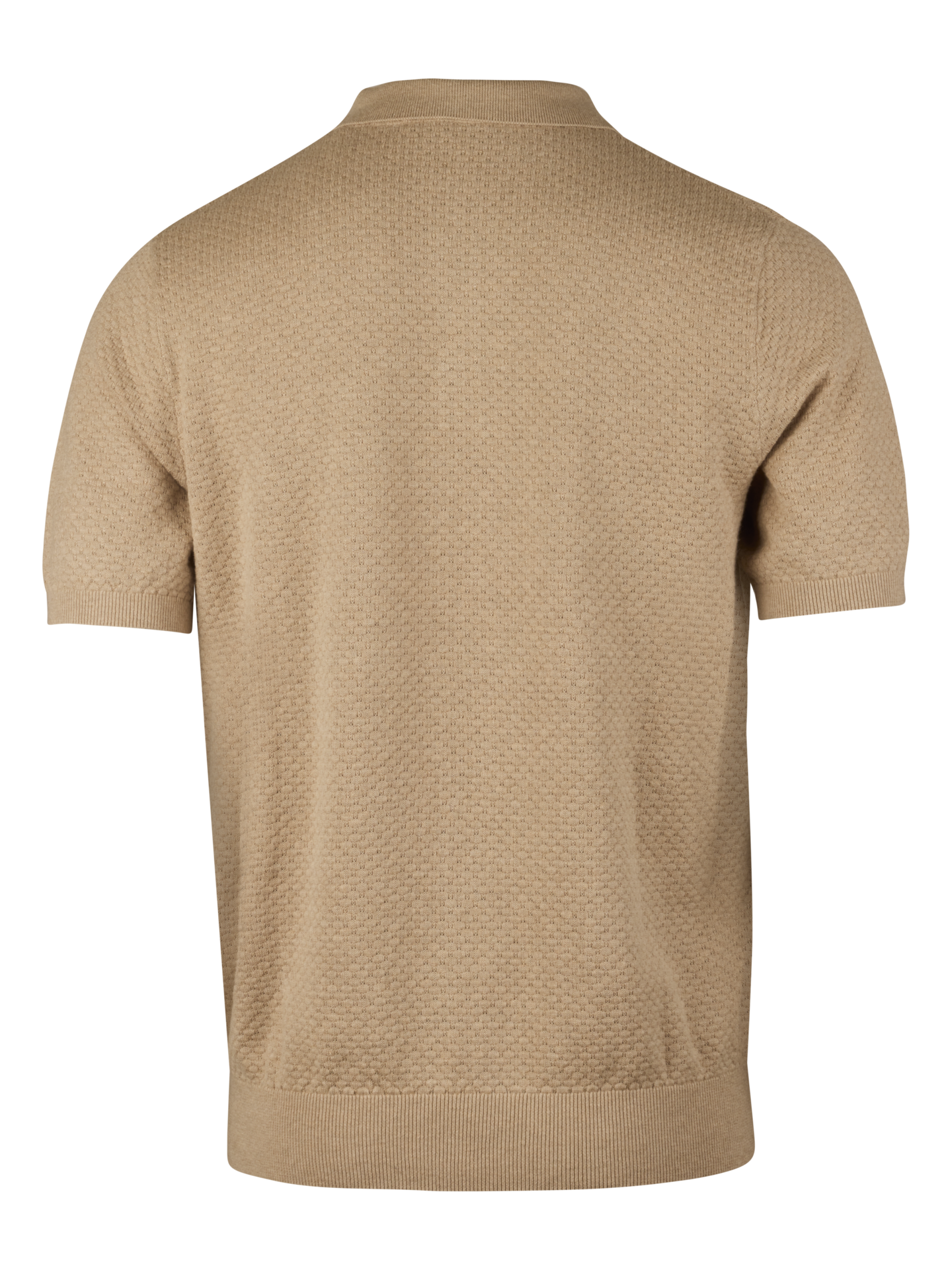 Beige Textured Polo Shirt 