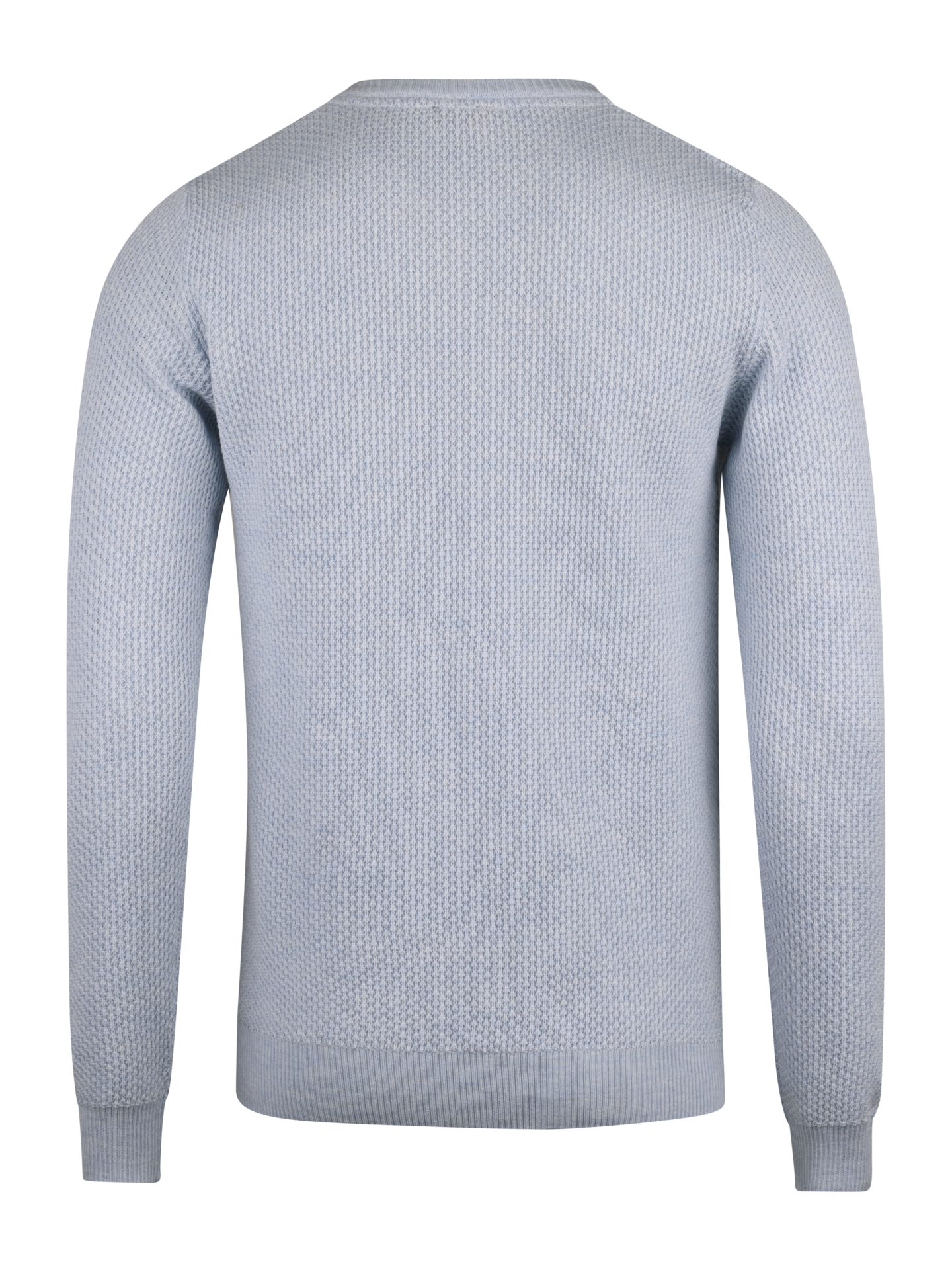 Light blue Textured Merino Wool Crew Neck