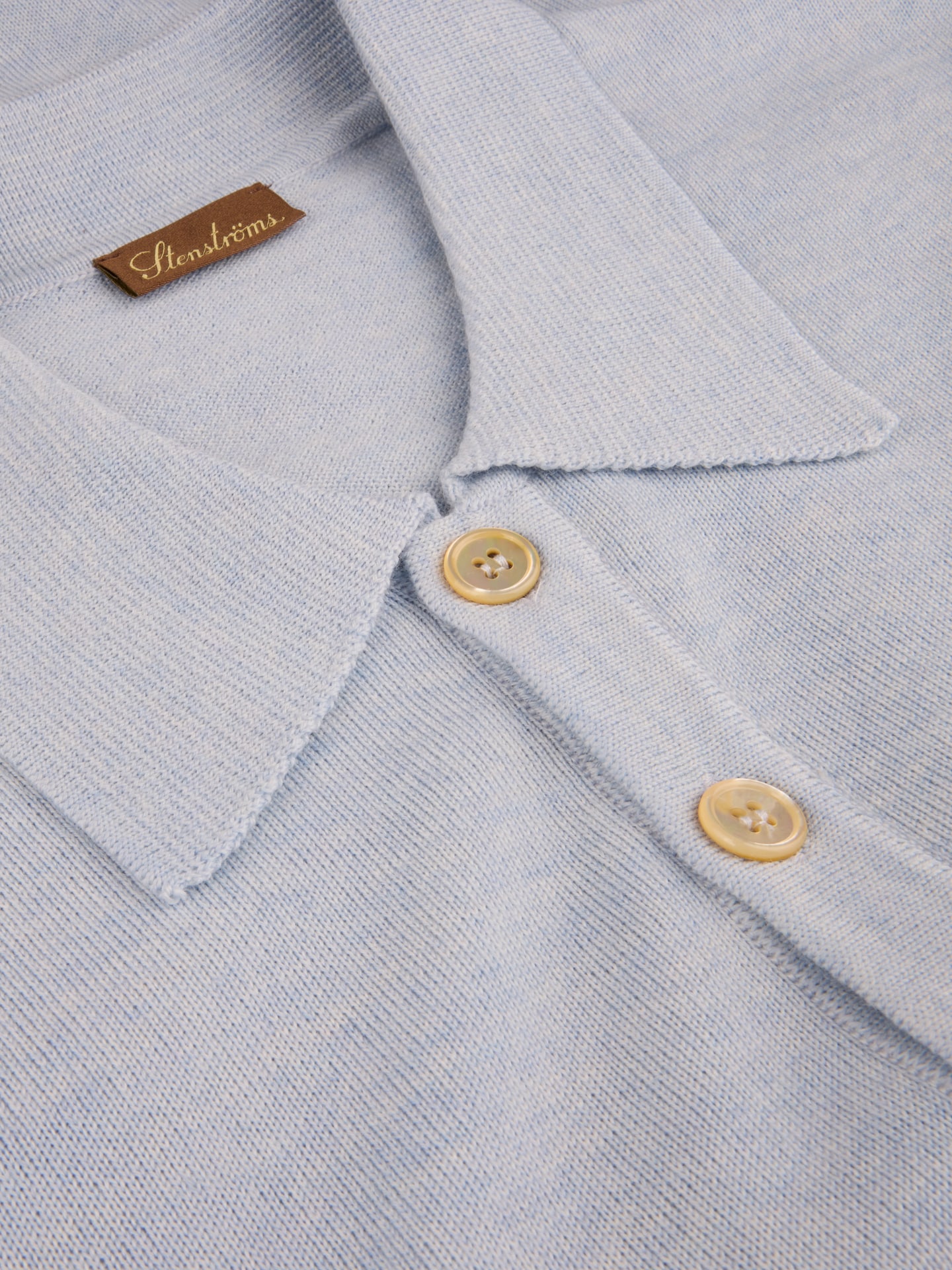 Light blue Merino Wool Polo Shirt