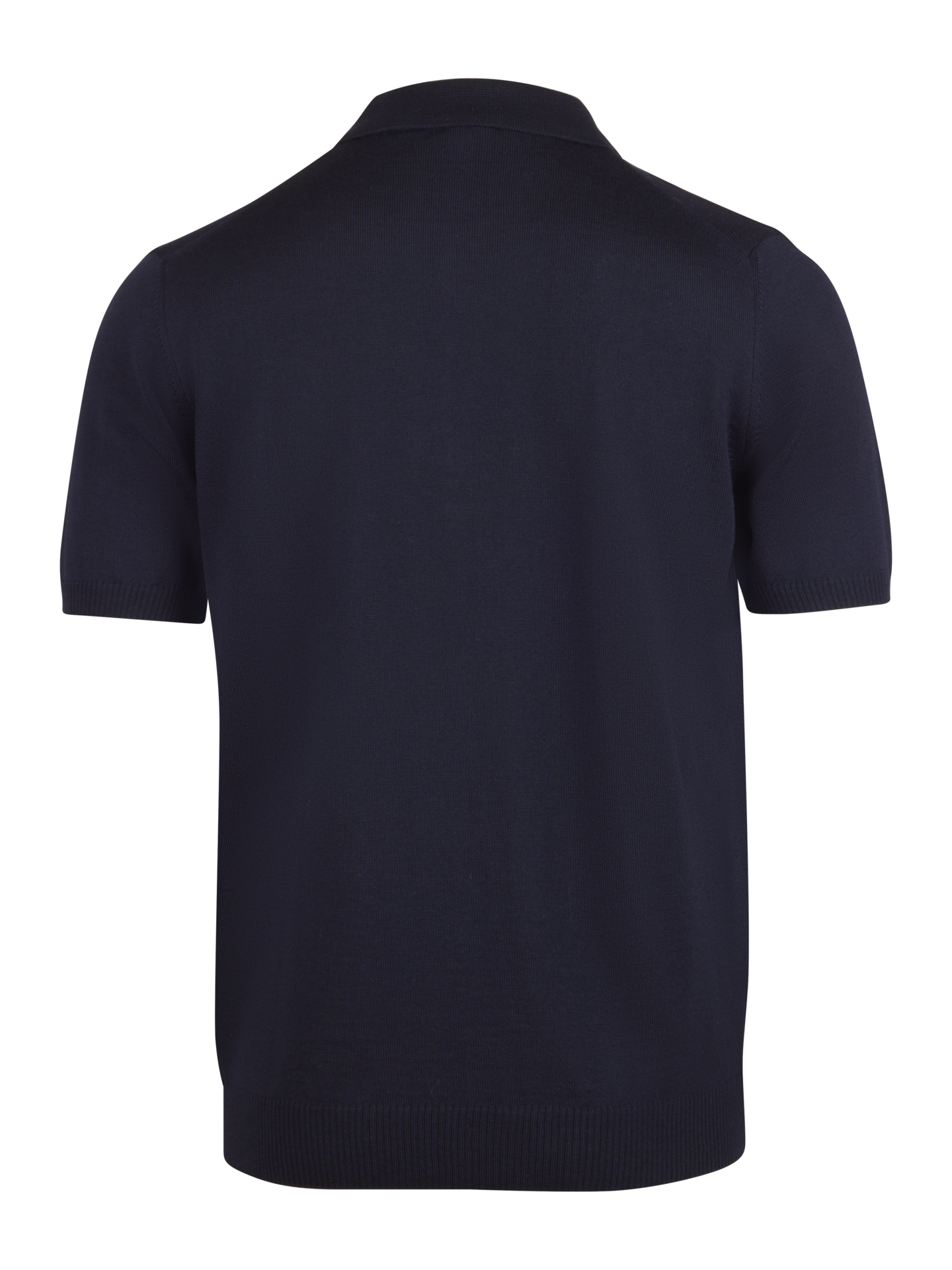 Navy Merino Wool Polo Shirt
