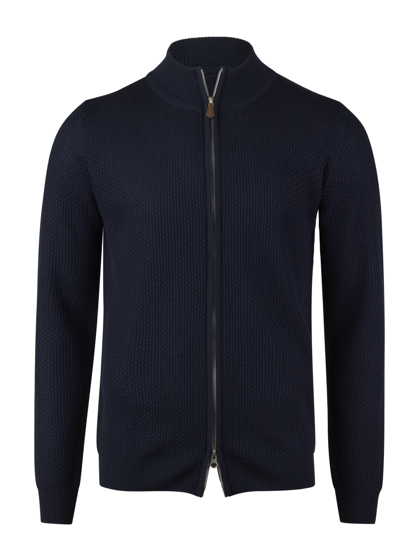 Stenströms Marinblå Merinoull Zip Cardigan | Herr | Herrtröjor & Stickat | Storlek: L | Marinblå | Enfärgad | Lång Ärm