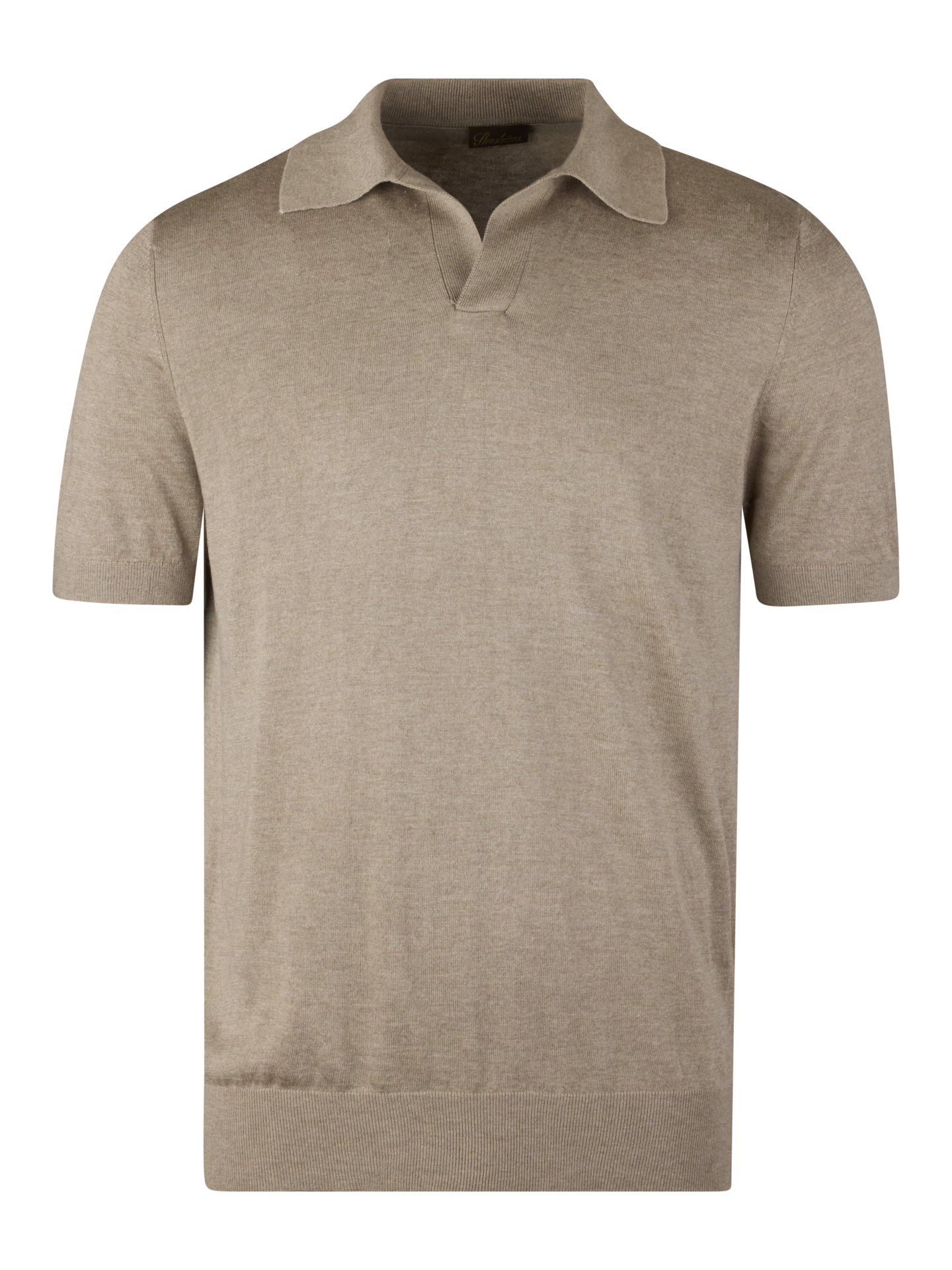 Stenströms Beige Silk/Cashmere Polo Shirt | Men | Men's knitwear & sweatshirts | Size: XL | Beige | Solid | Short Sleeves