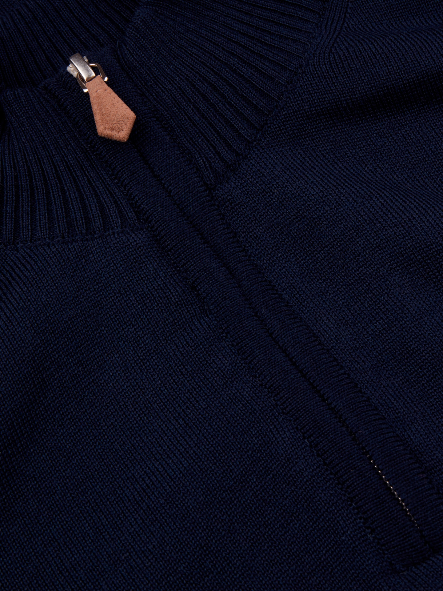 Navy Merino Wool Half Zip 