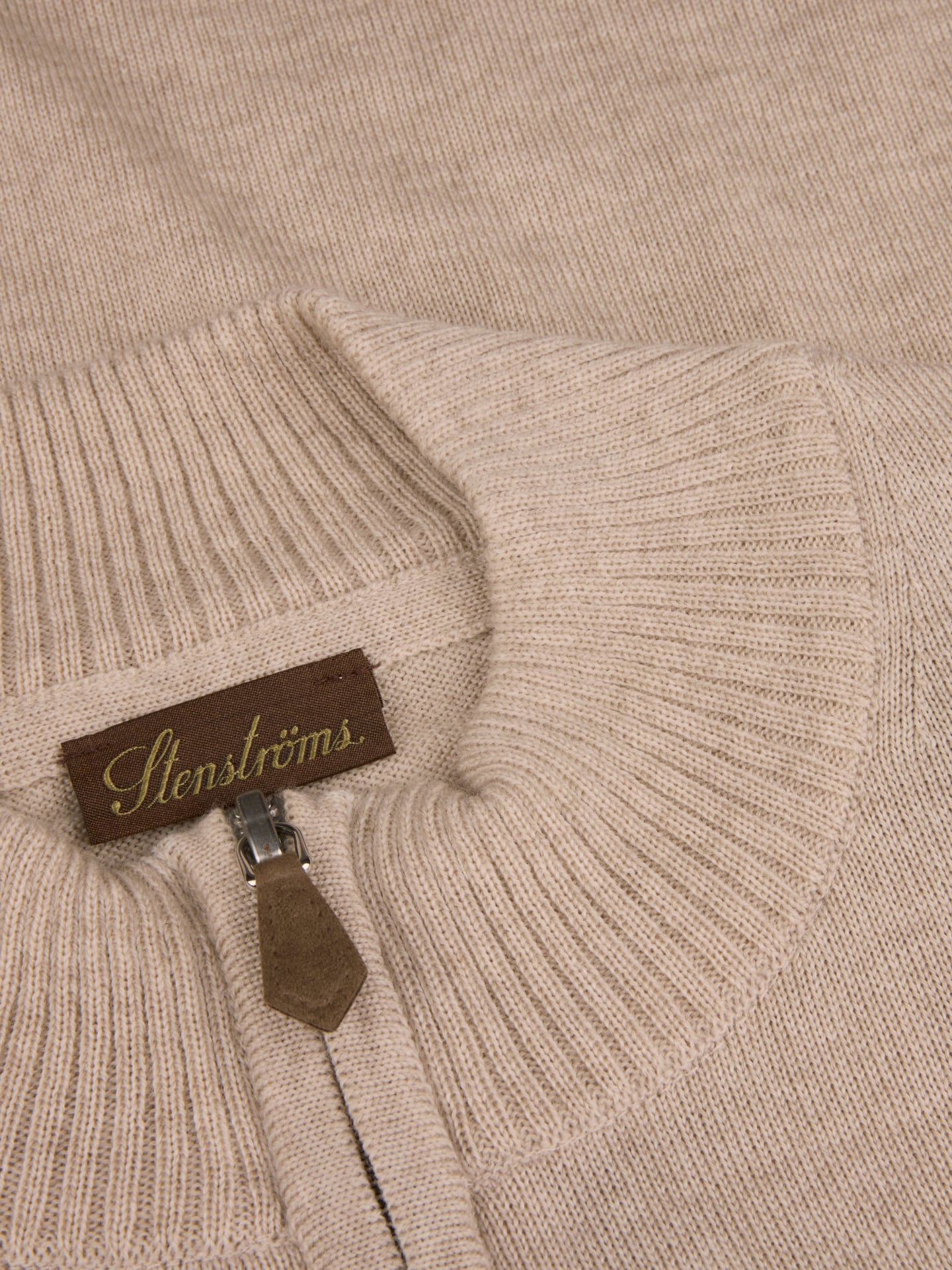 Light beige Merino Wool Half Zip 