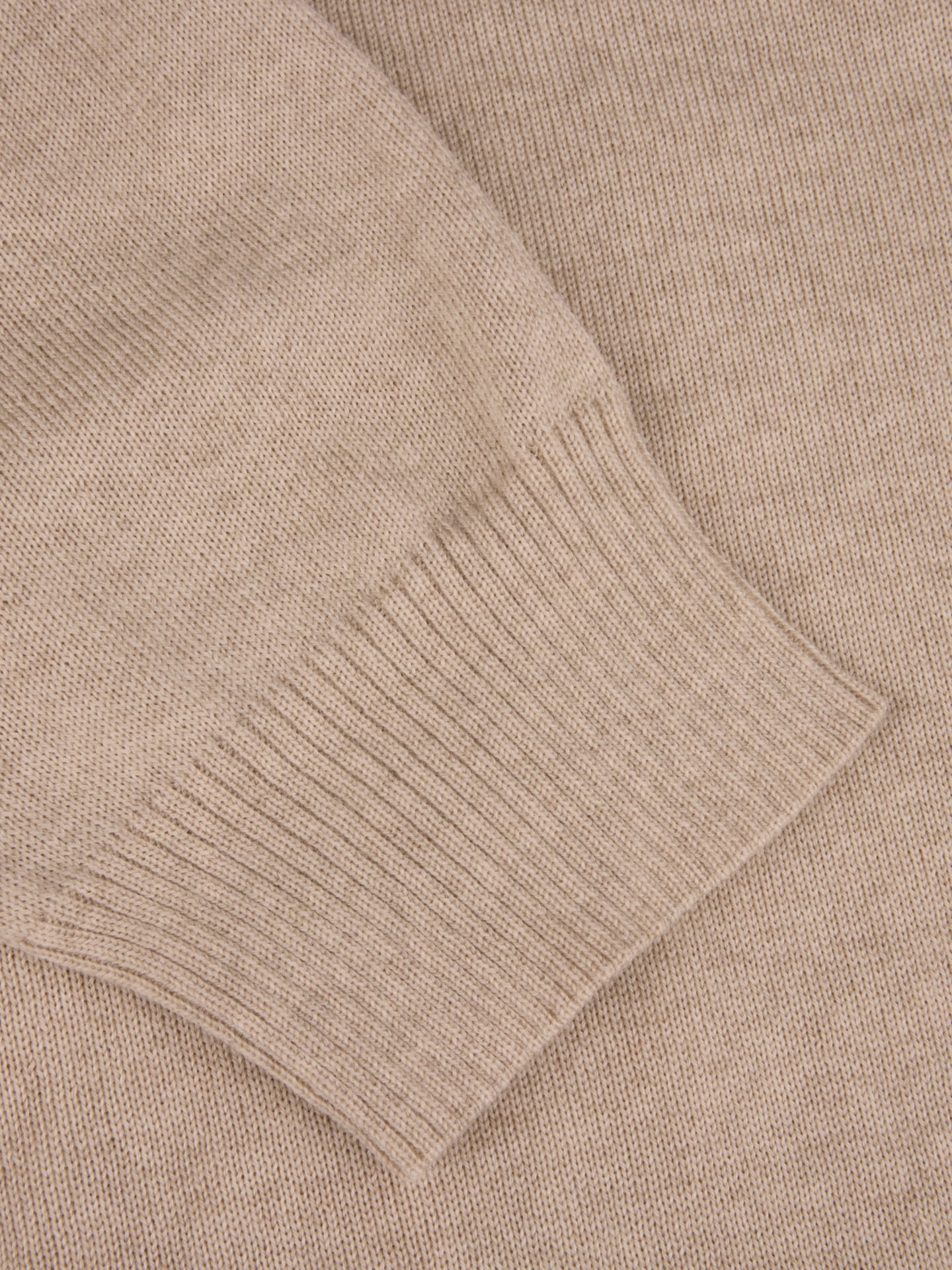 Light beige Merino Wool Half Zip 