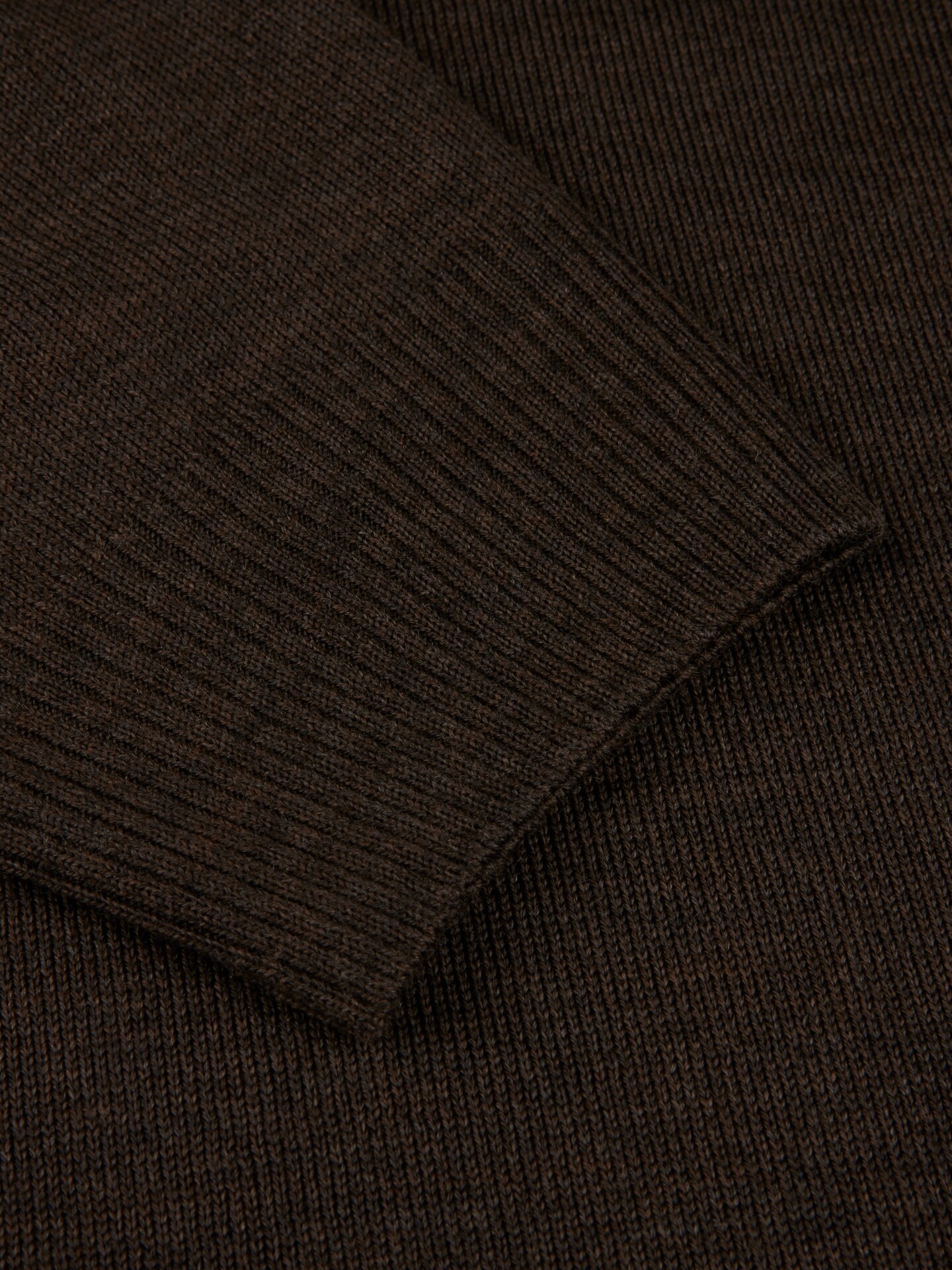 Mörkbrun Merinoulltröja Half Zip 