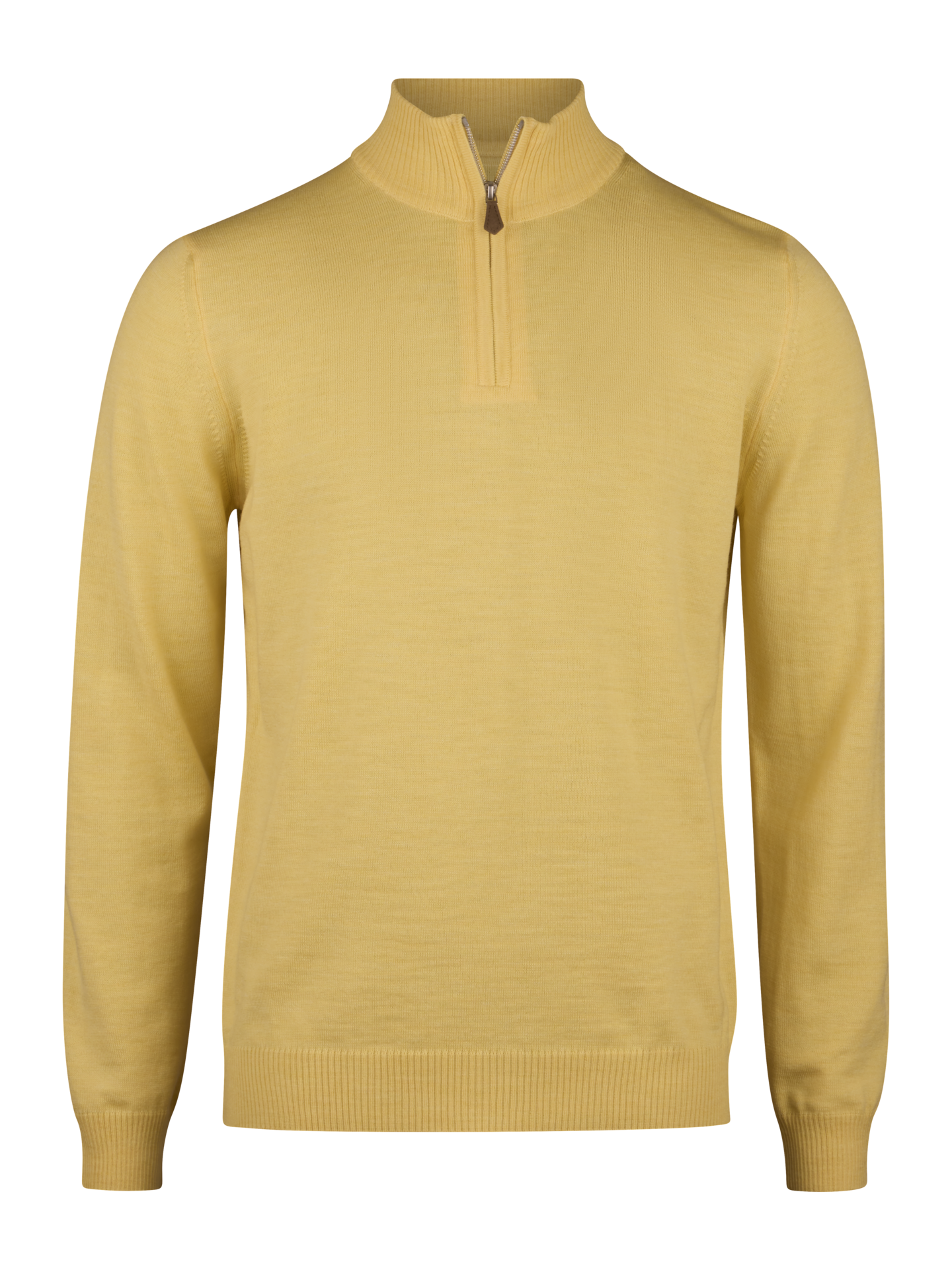 Gelb Halbzip-Pullover aus Merinowolle