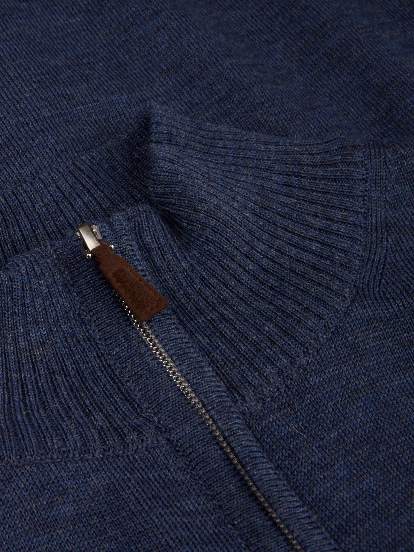 Mörkblå Merinoull Zip Cardigan