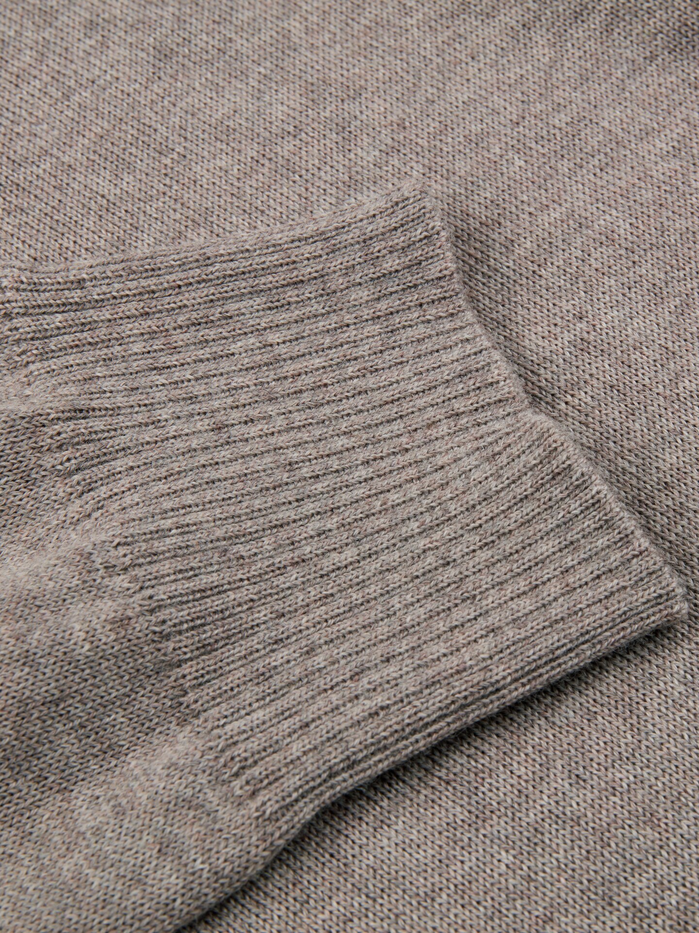 Light brown Merino Wool Zip Cardigan
